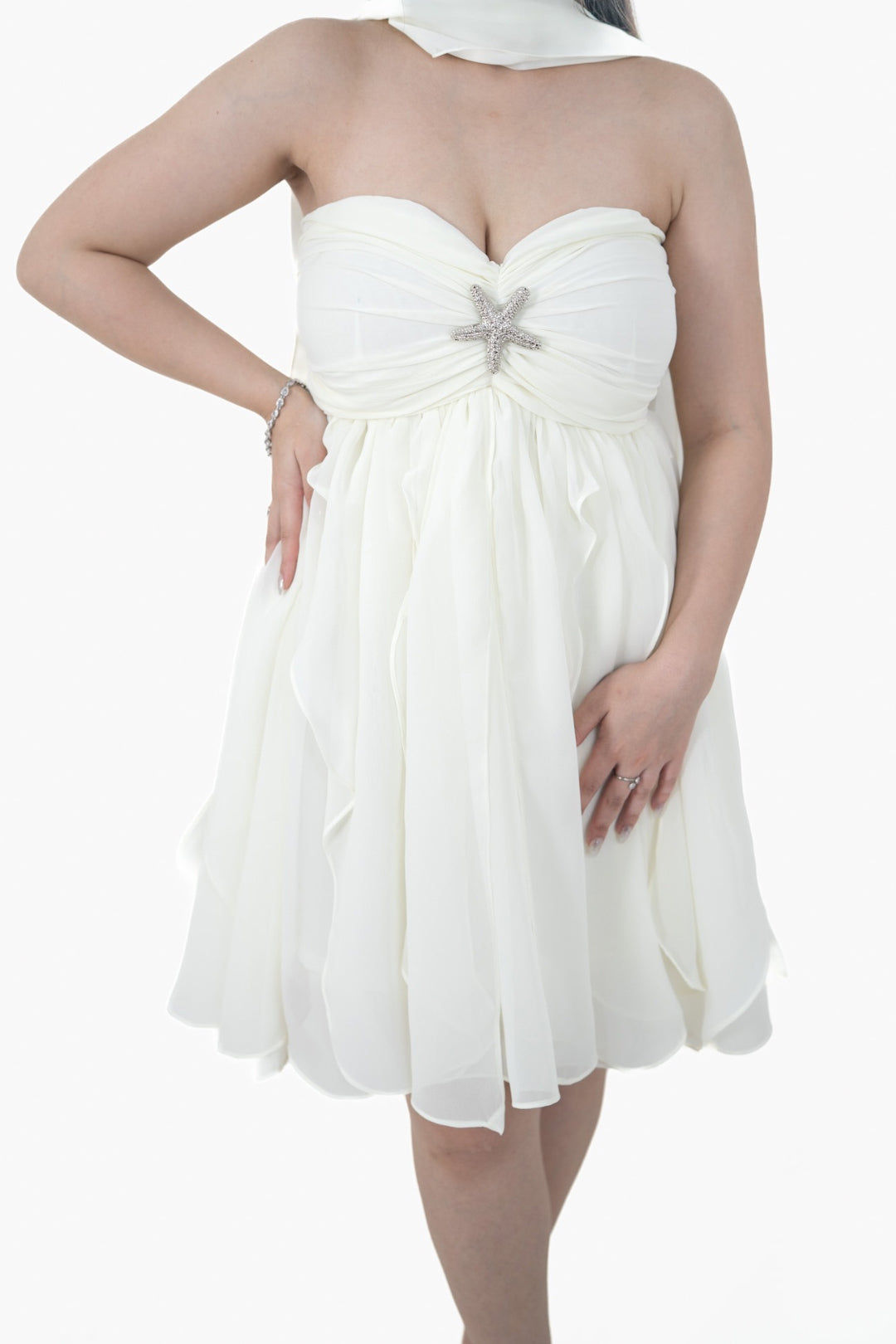 white tiered dress maxi Saylor Maxi Dress in White