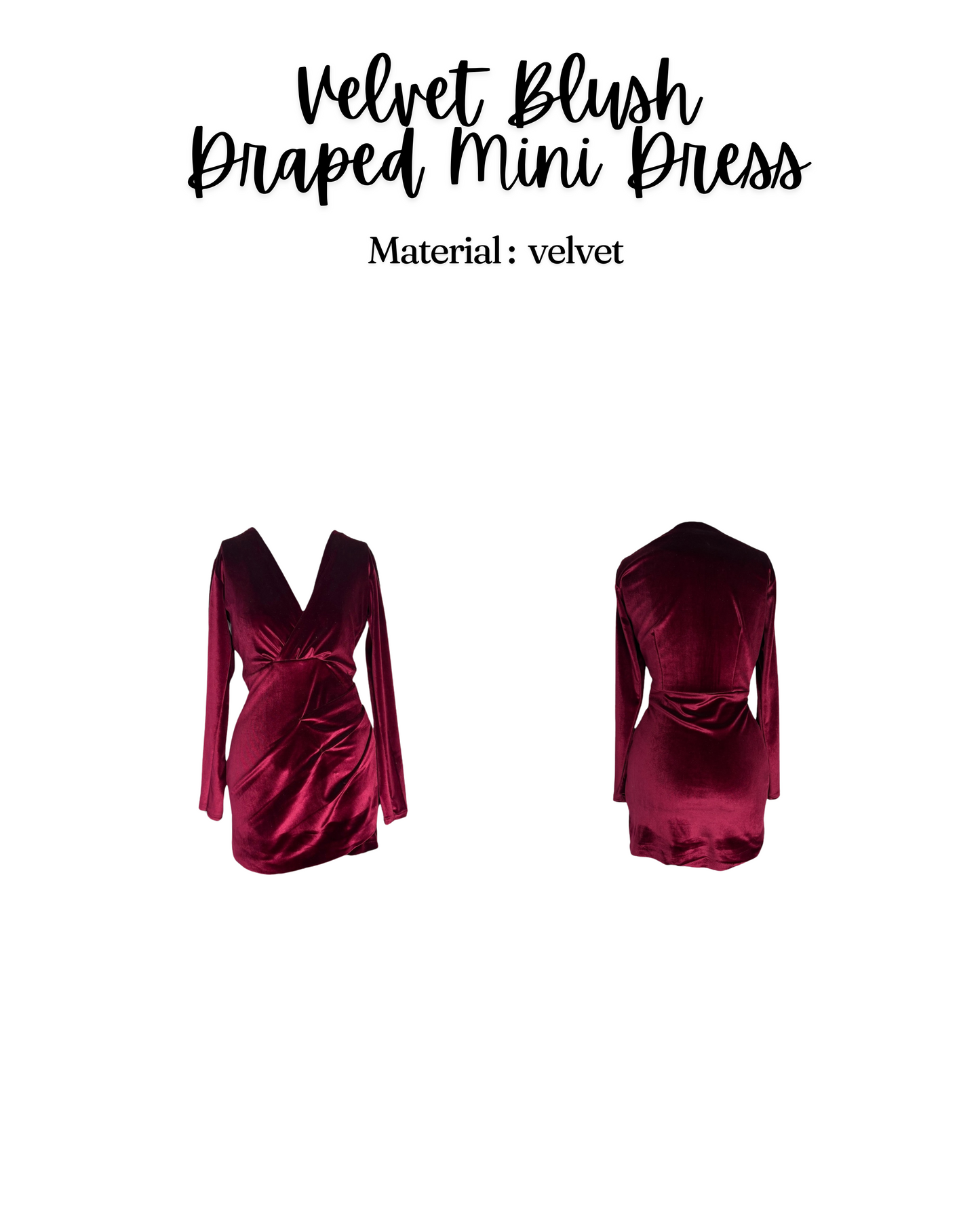 Velvet Blush Draped Dress