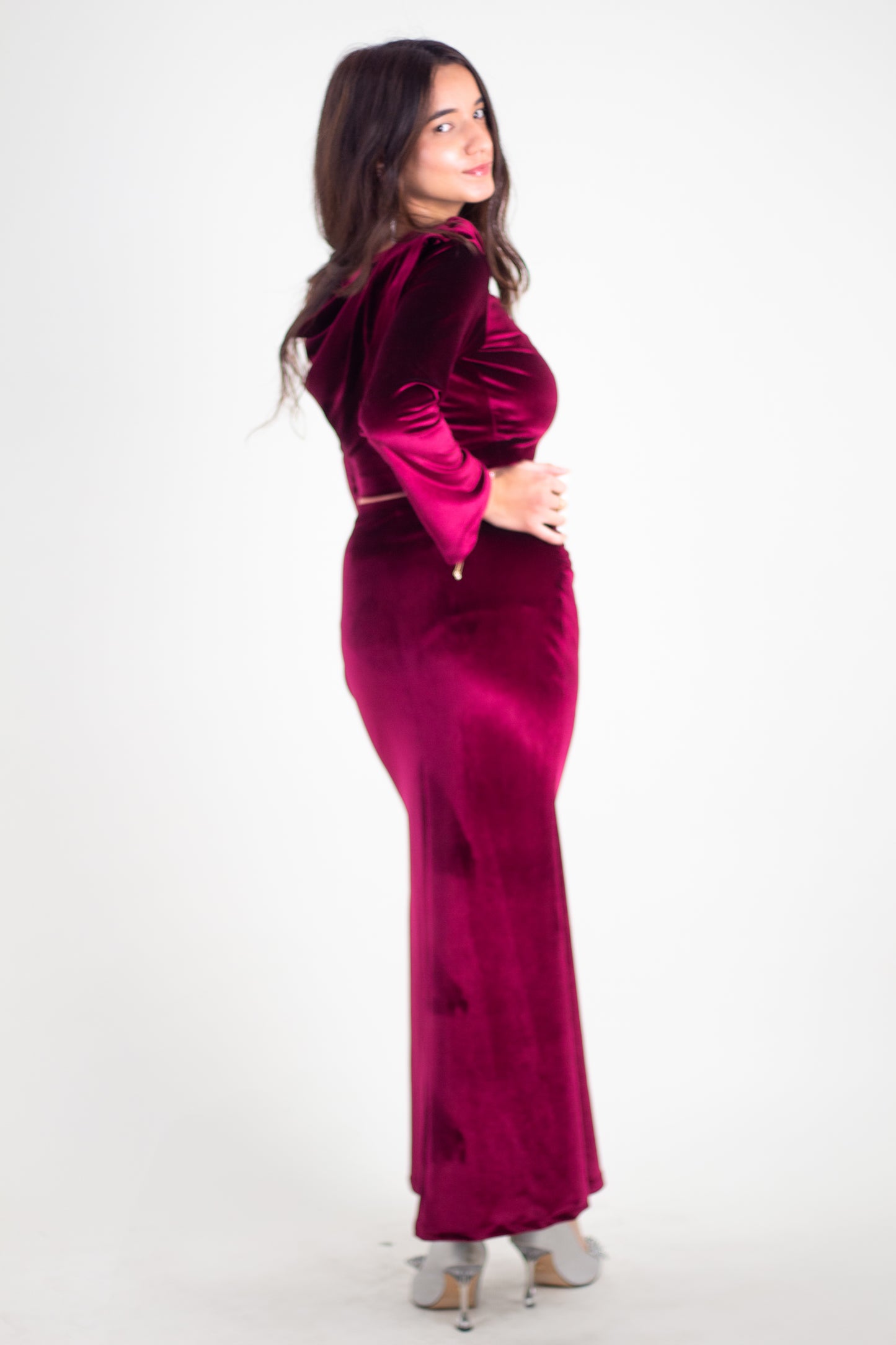 Velvet Blush Maxi Skirt