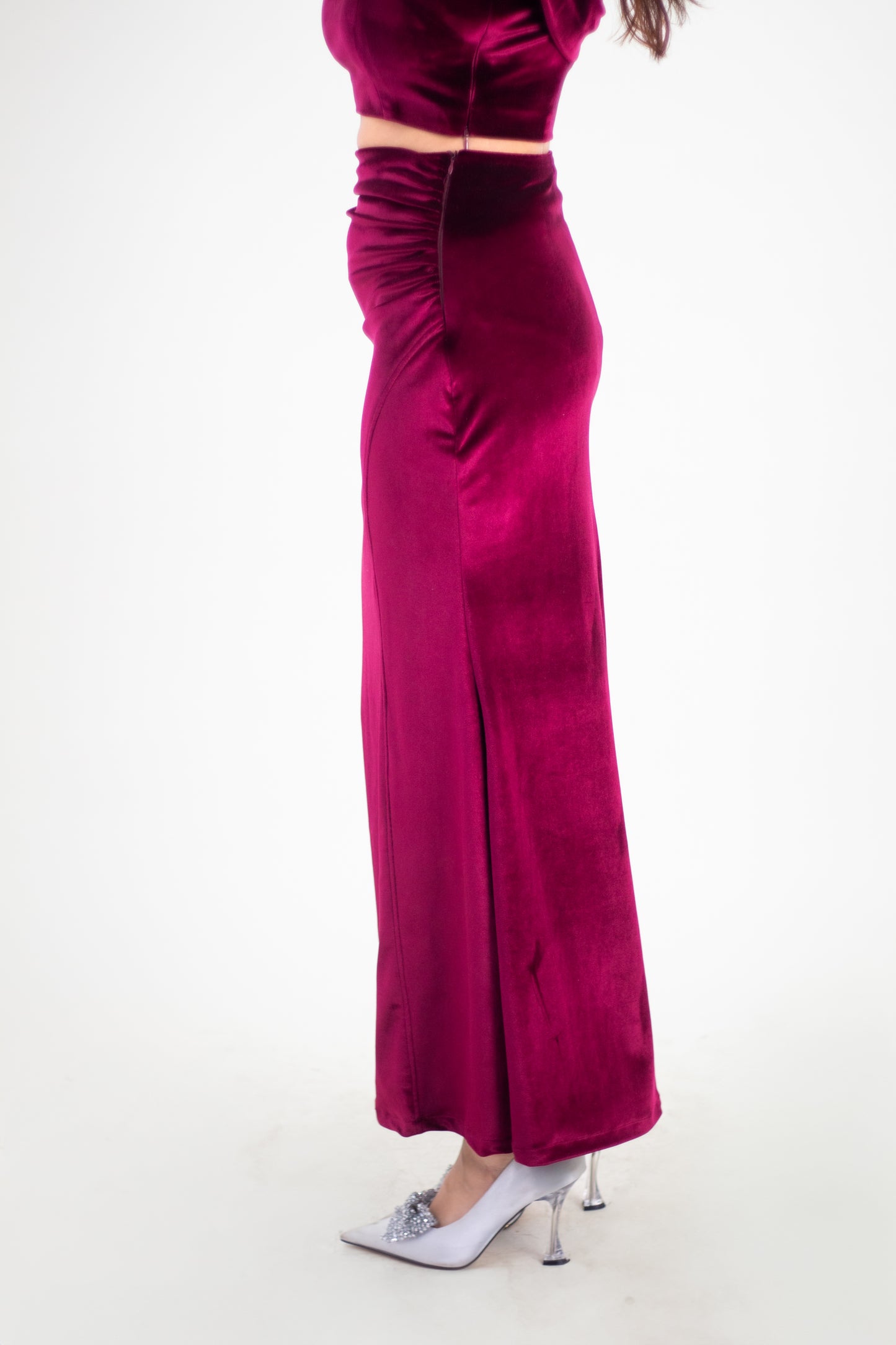 Velvet Blush Maxi Skirt