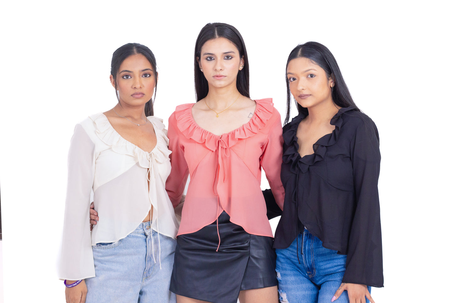 Black Gia Ruffle Top