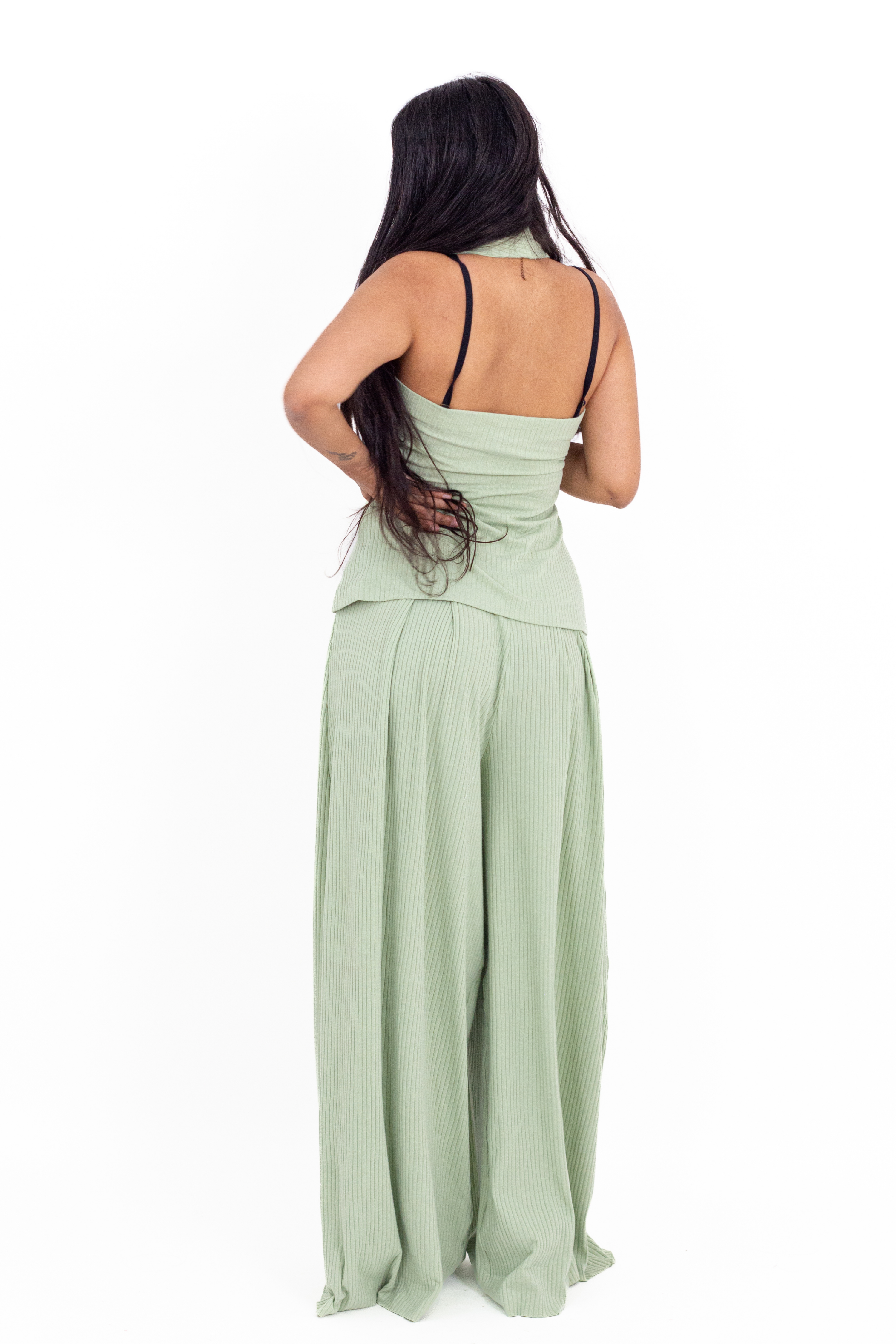 Mint Ribbed Halter Top