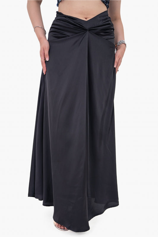 Adaa Black Draped Skirt