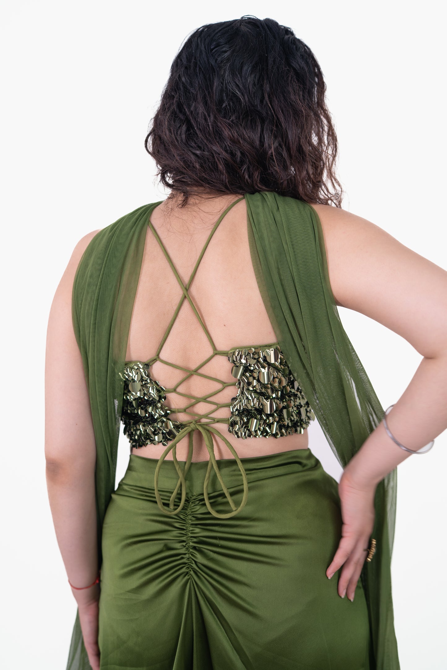 Sitara Green Sequence Blouse