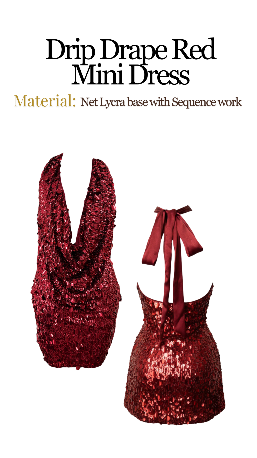 Drip Drape Red Mini Dress