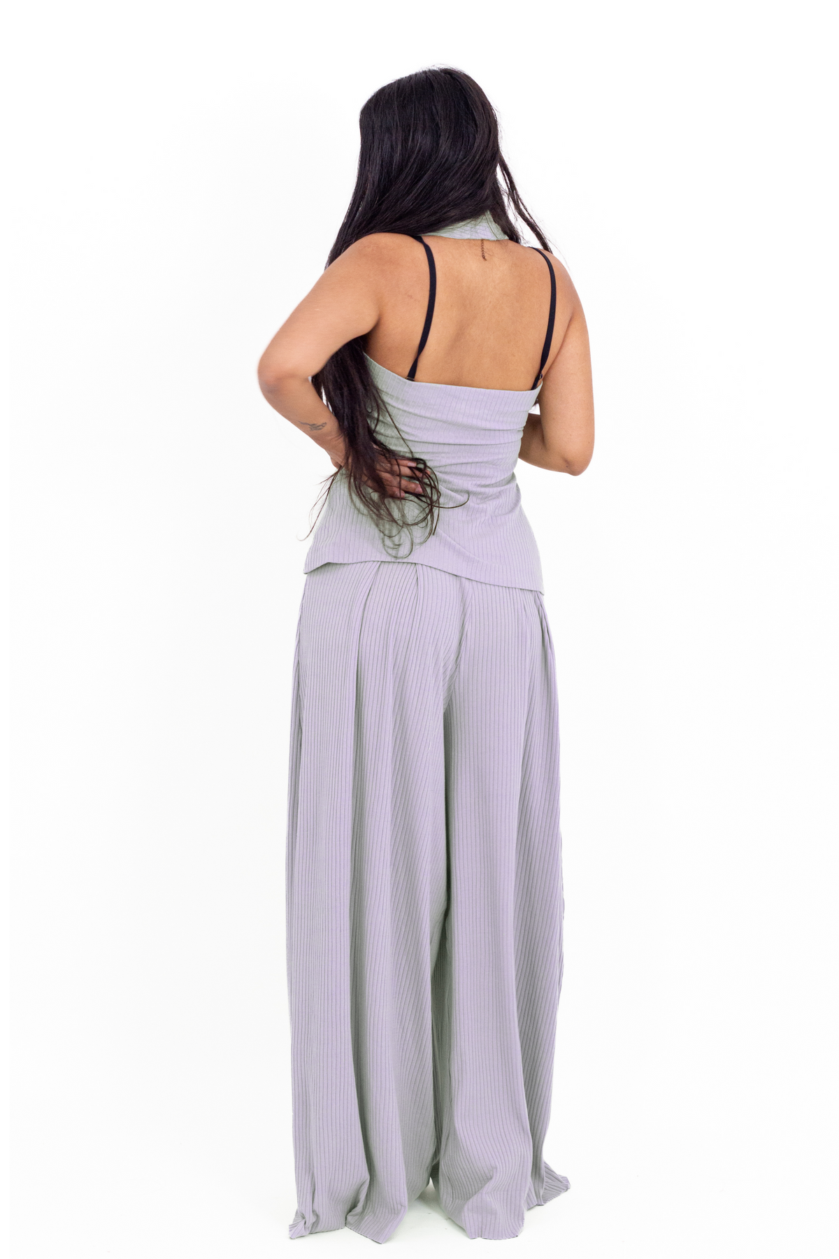 Lilac Ribbed Corset Pants