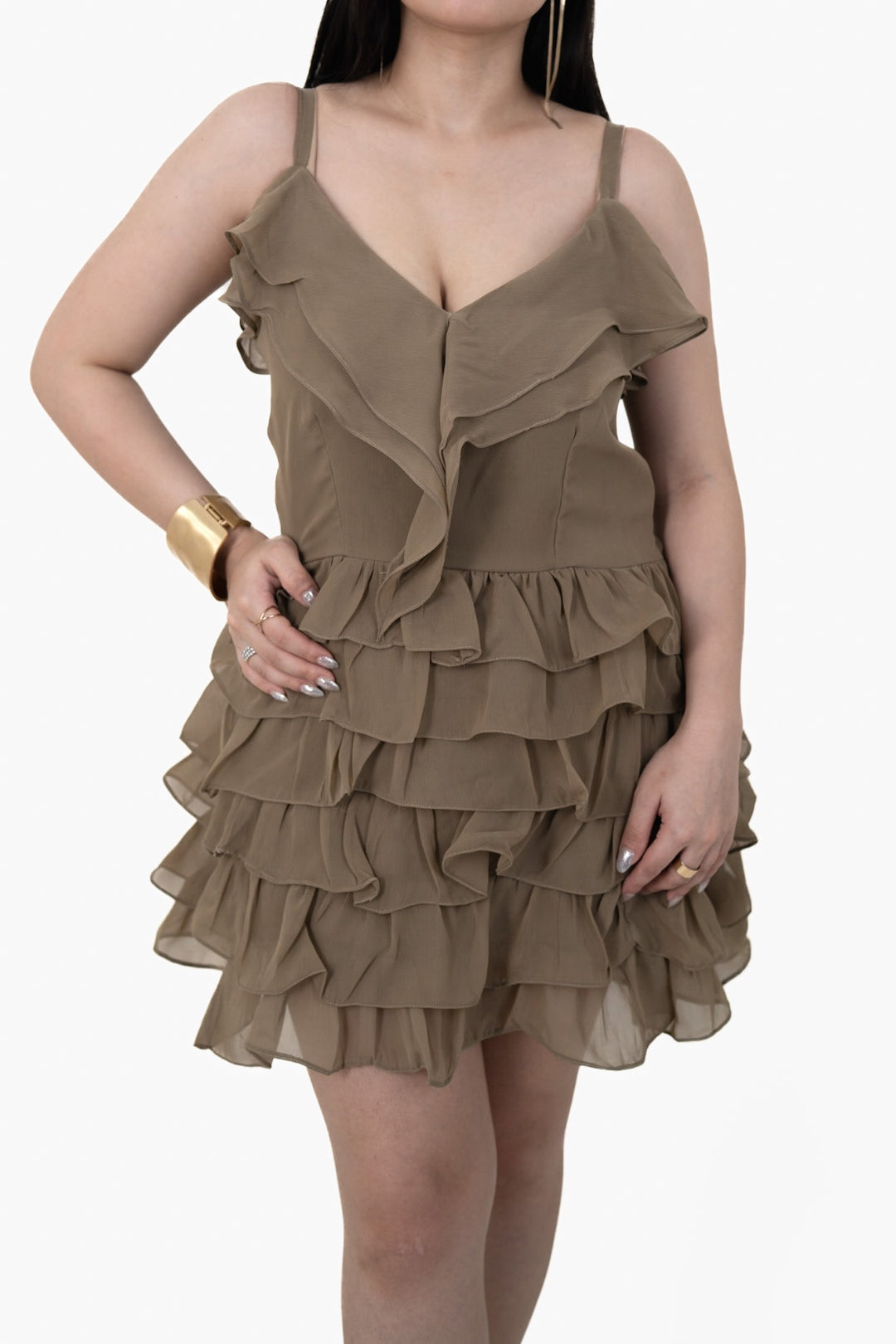 Agnes Khaki Mini Dress