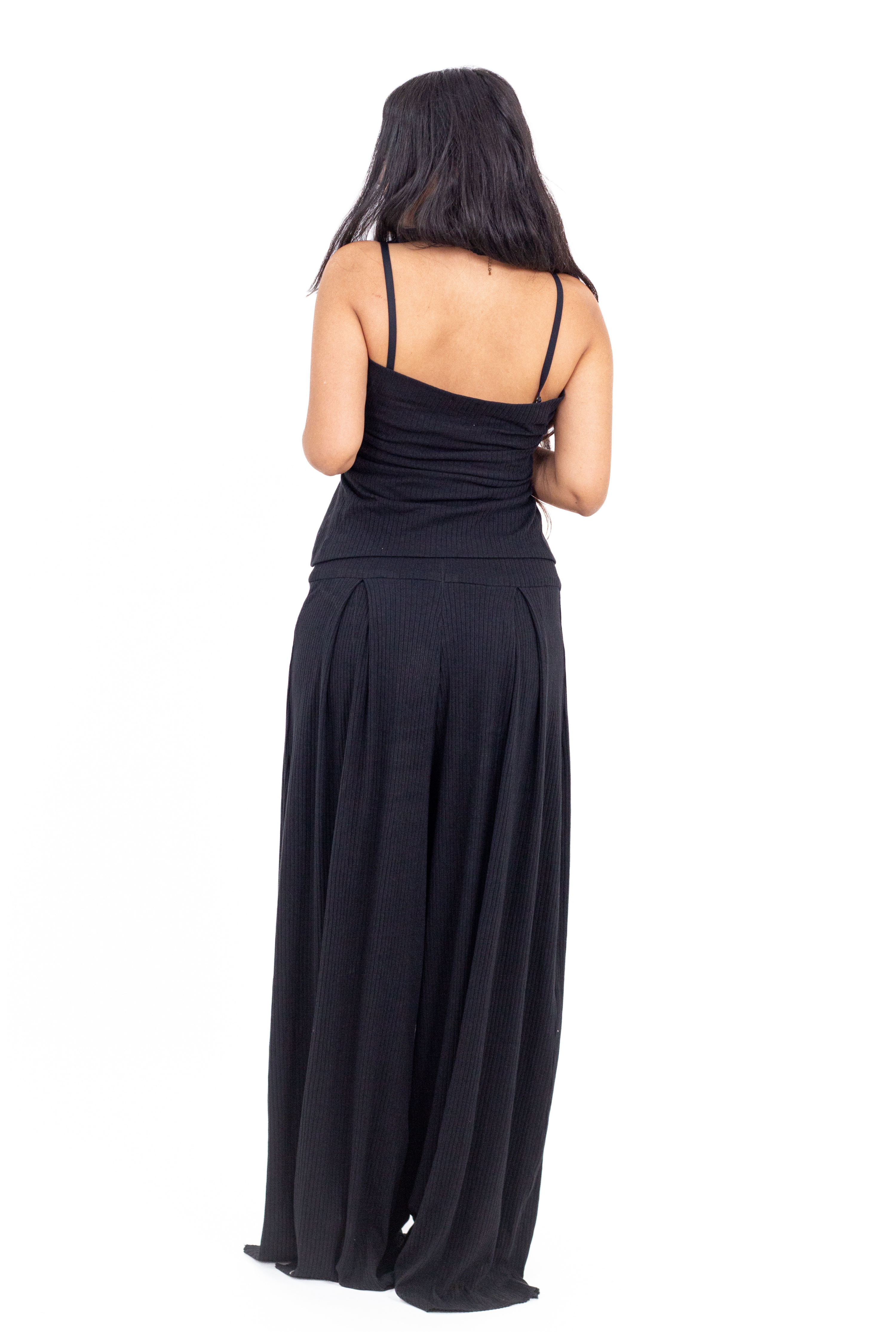 Black Ribbed Halter Top