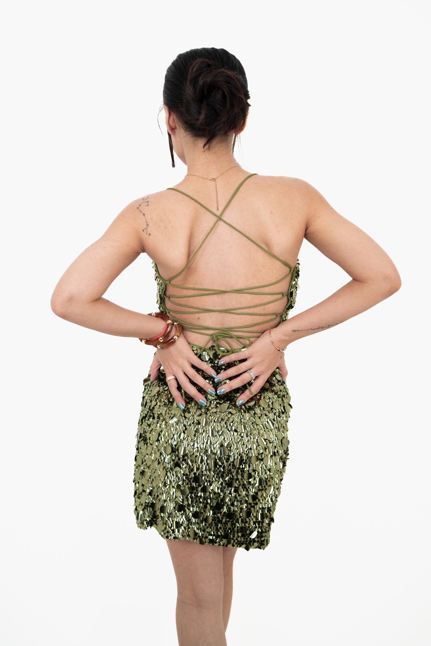 Palm Green Mini Dress