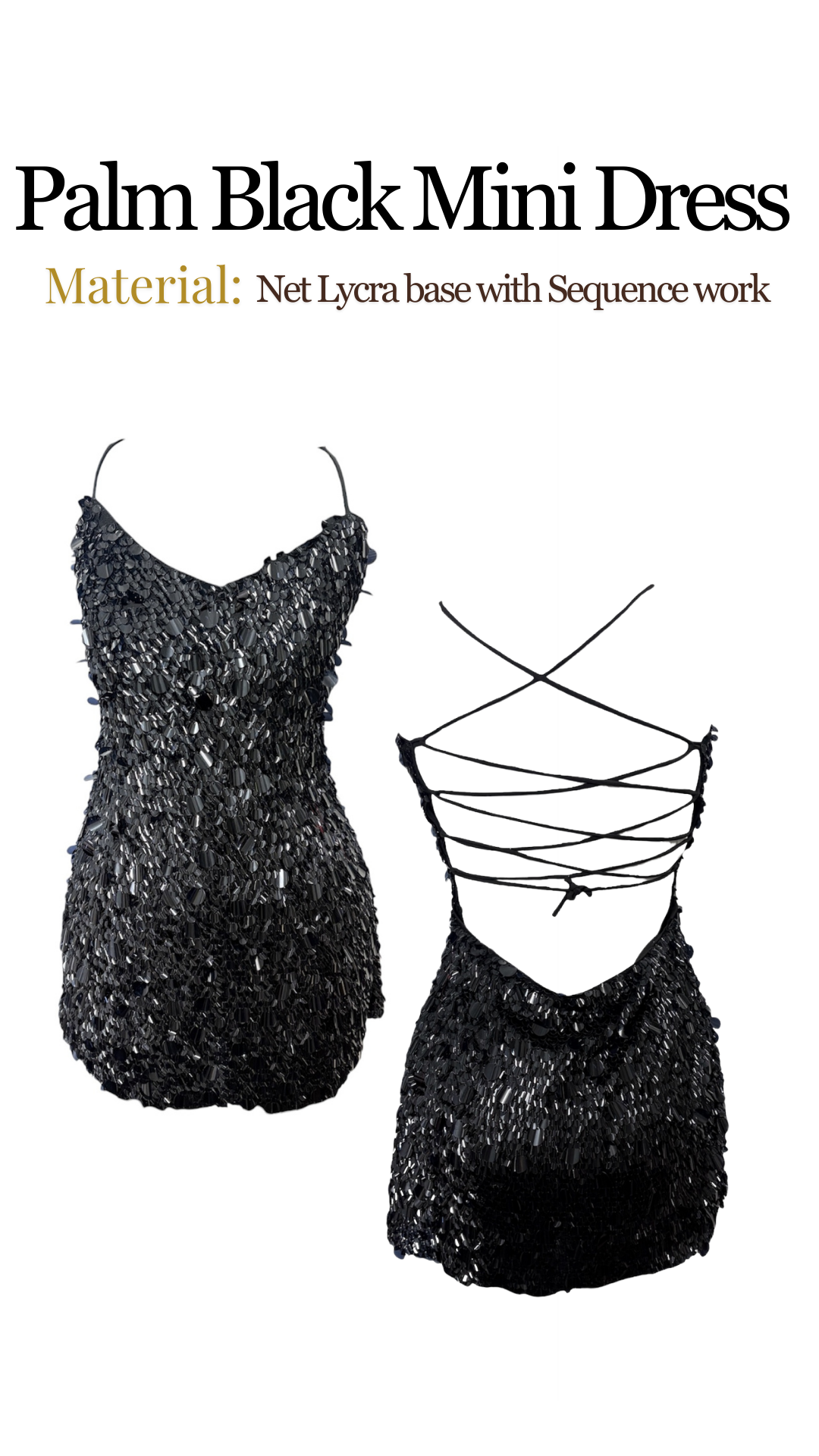 Palm Black Mini Dress