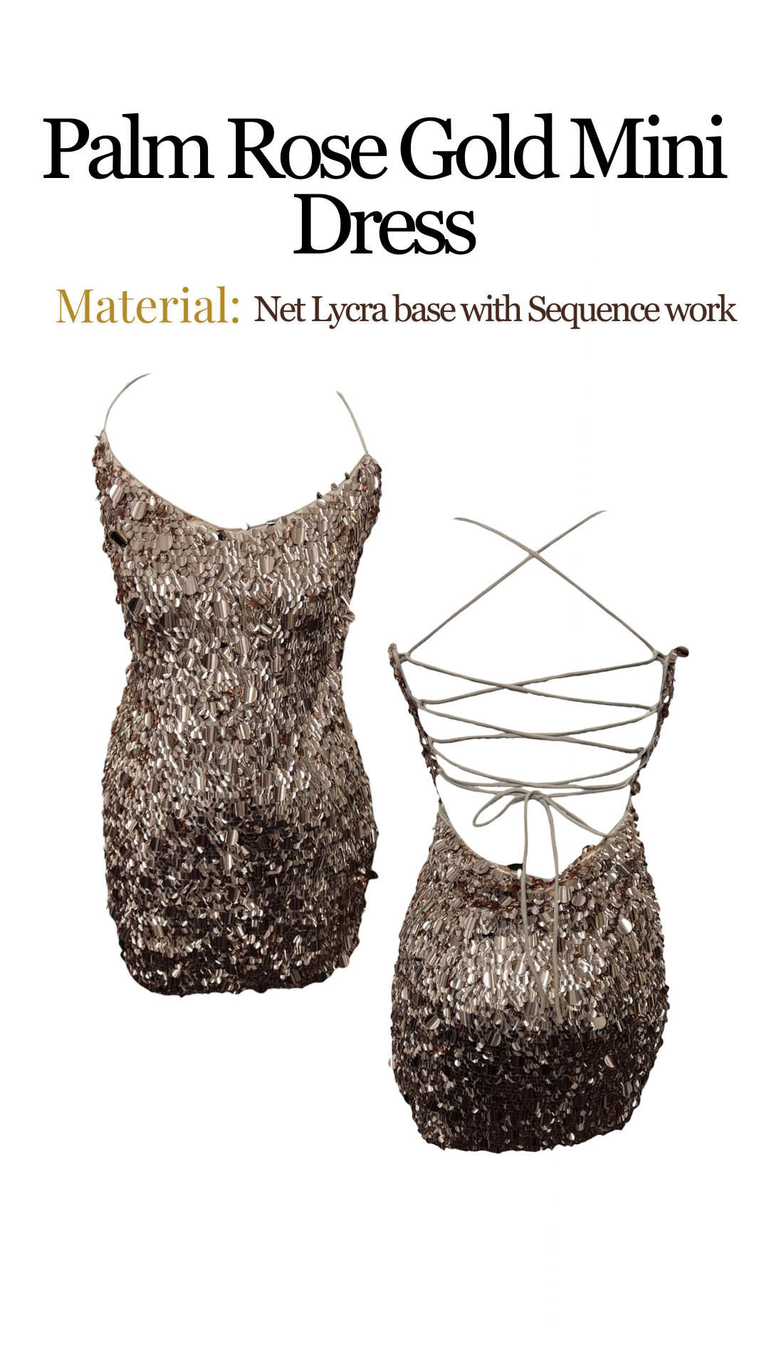 Palm Rose Gold Mini Dress
