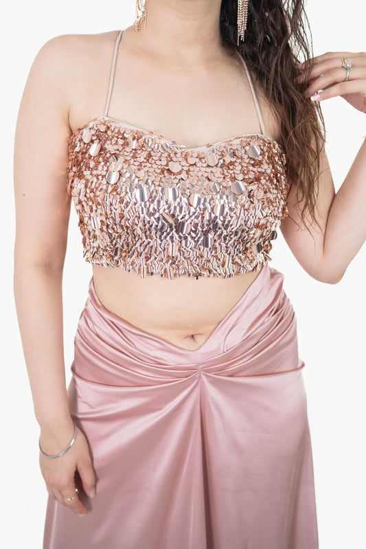 Sitara Rose Gold Sequence Blouse