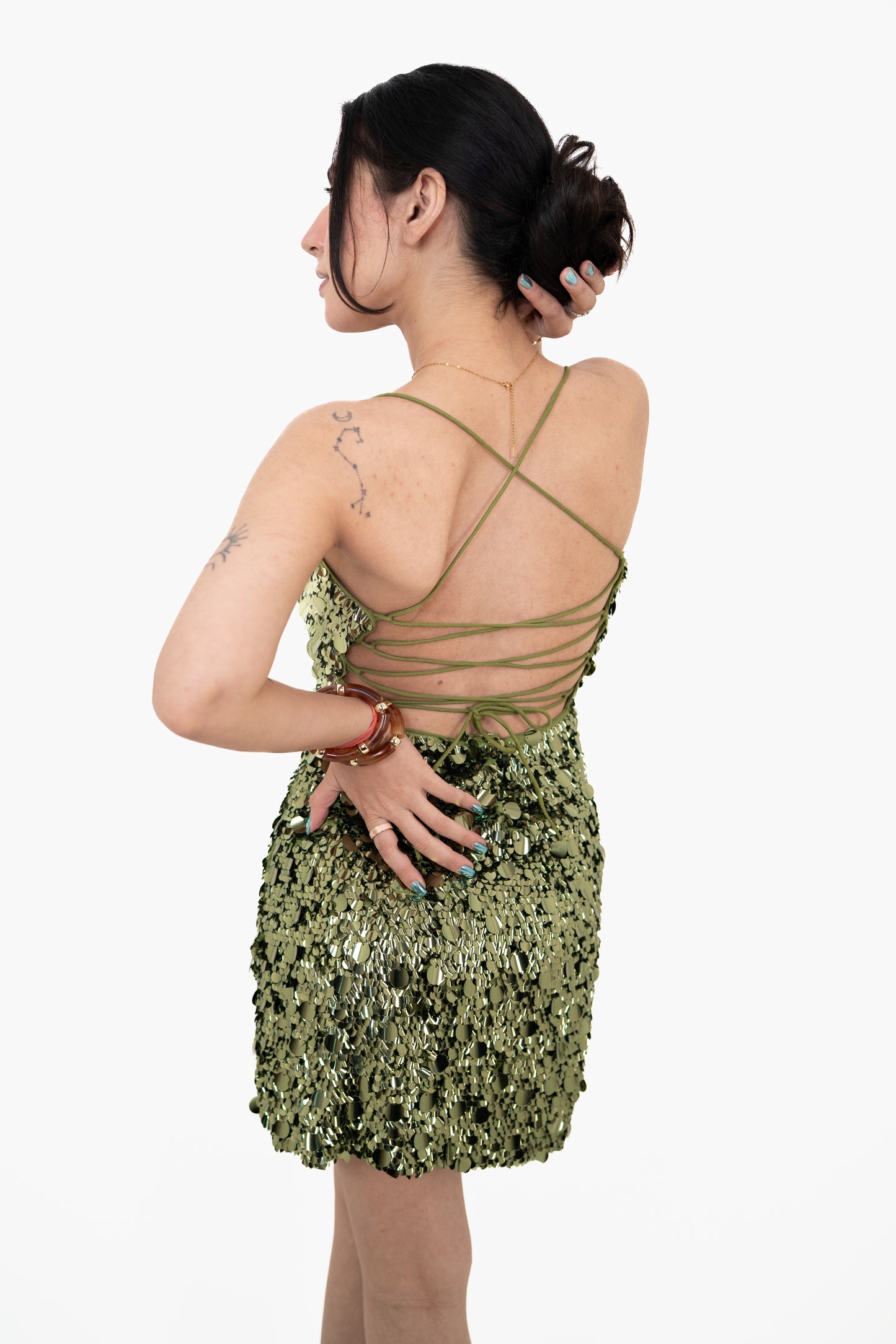 Palm Green Mini Dress