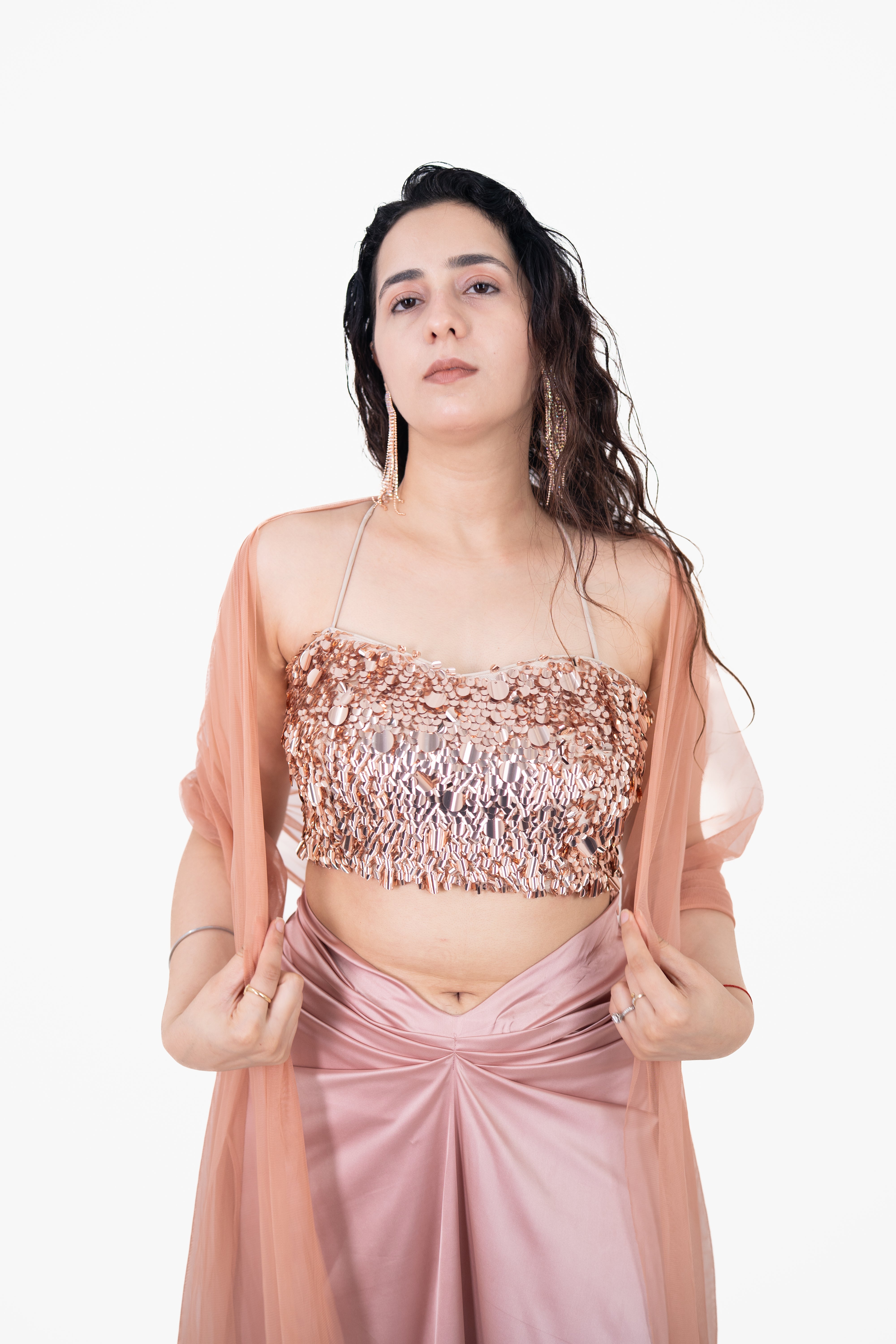 Sitara Rose Gold Sequence Blouse