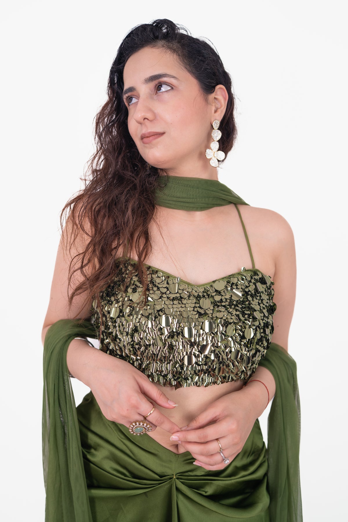 Sitara Green Sequence Blouse