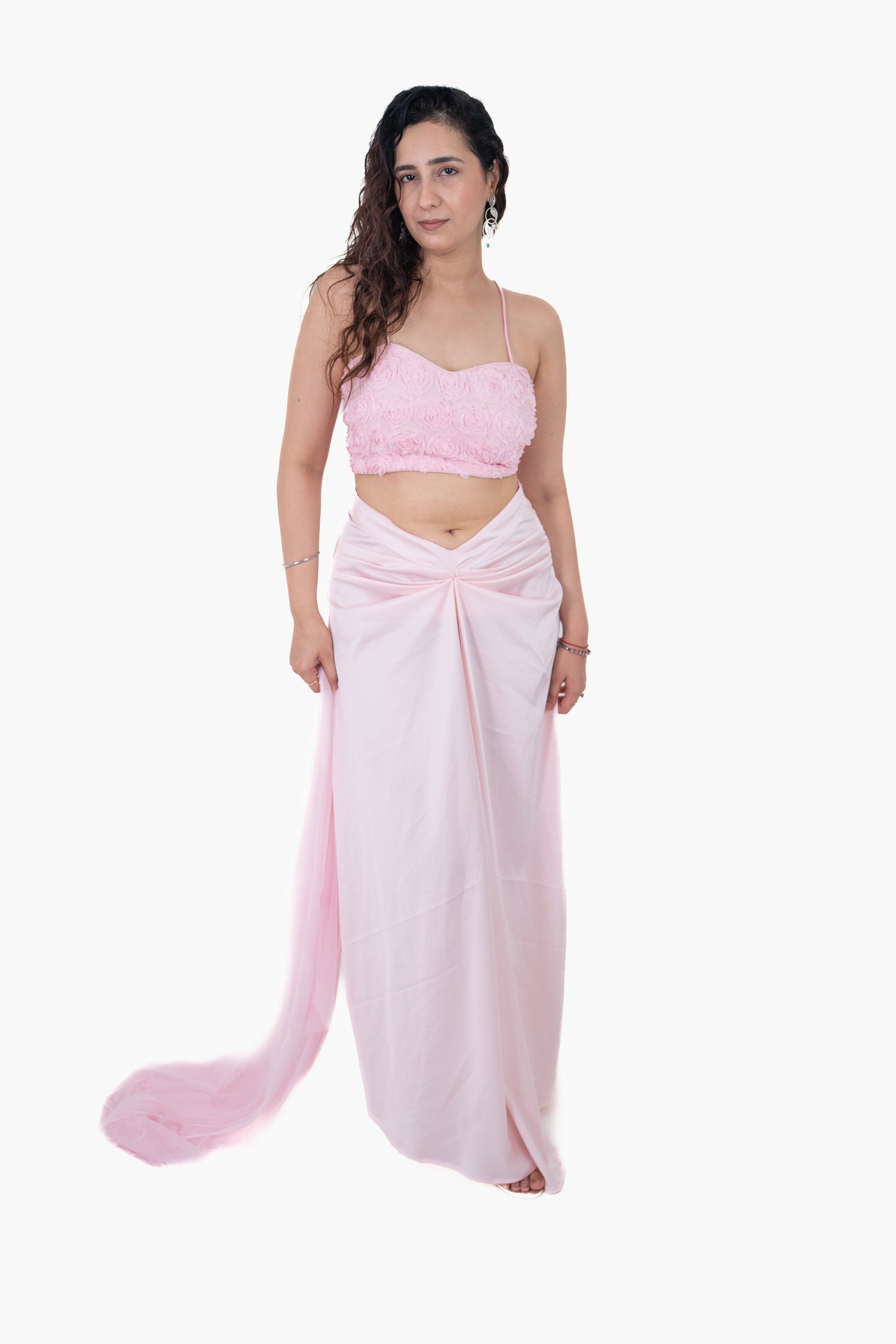Adaa Rose Gold Draped Skirt