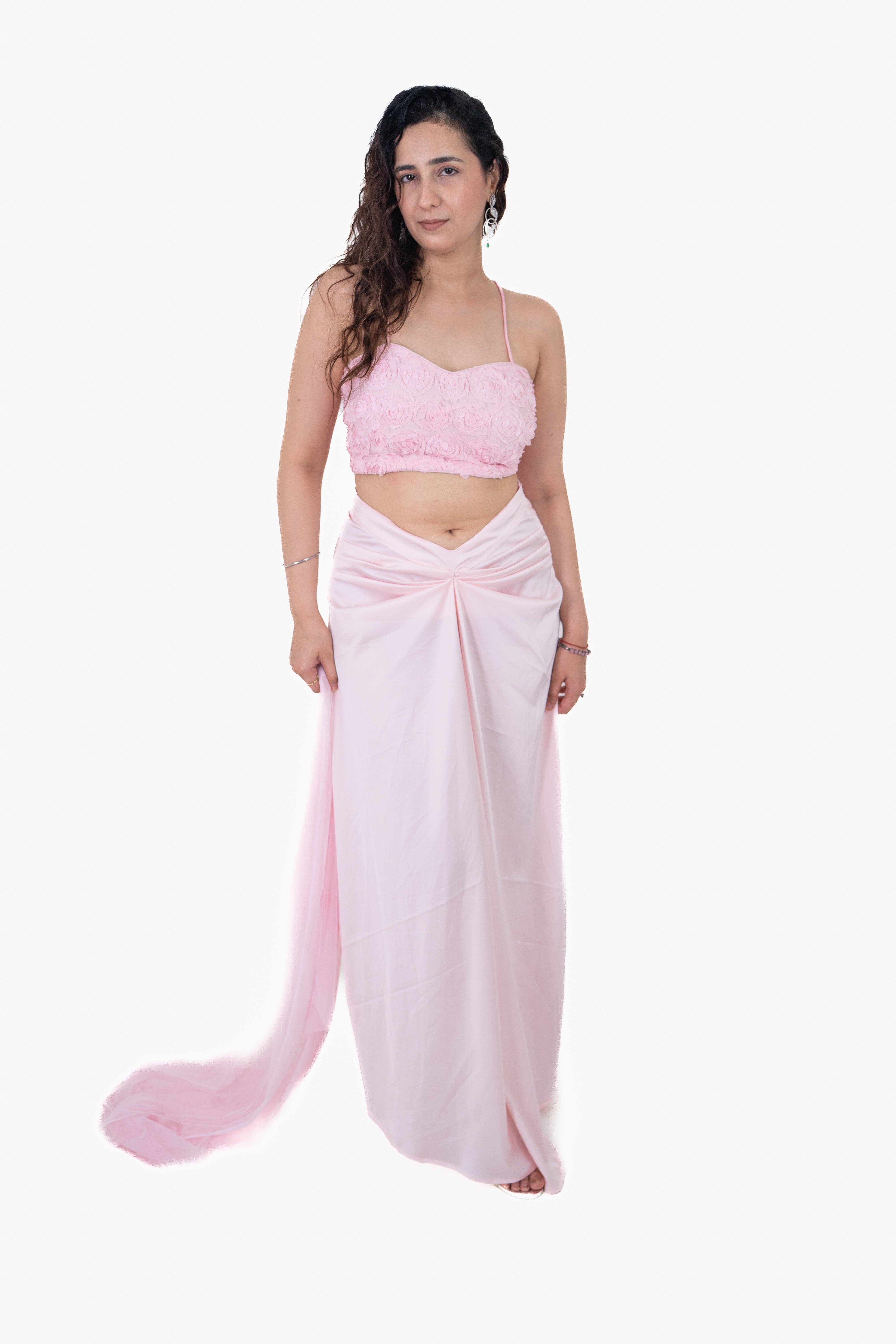 Adaa Black Draped Skirt