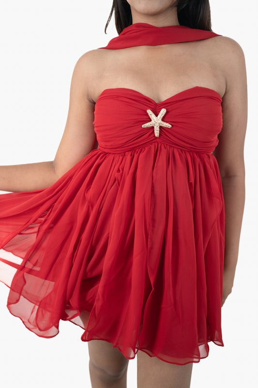 Starfish Red Mini Dress