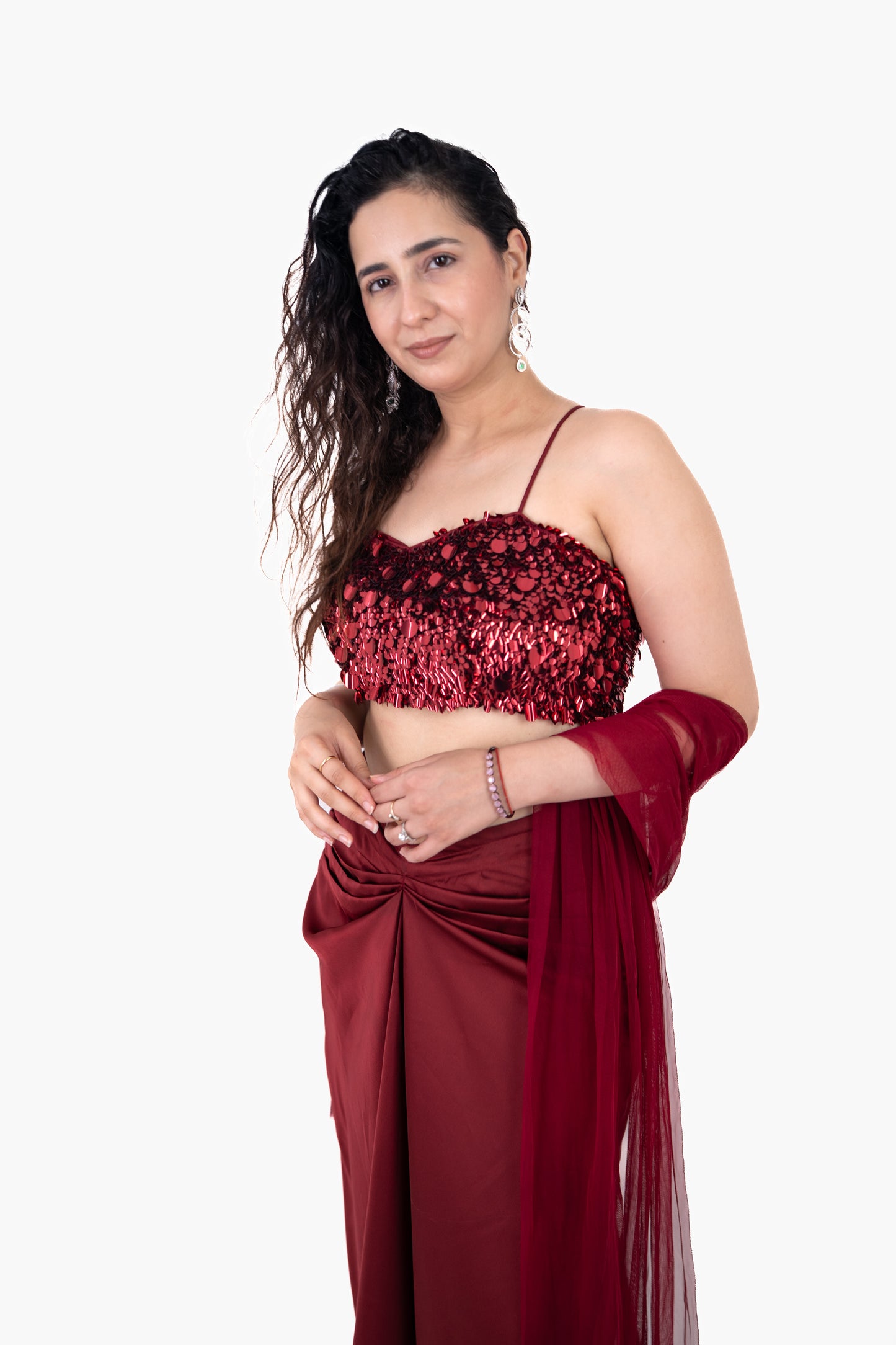 Sitara Red Sequence Blouse