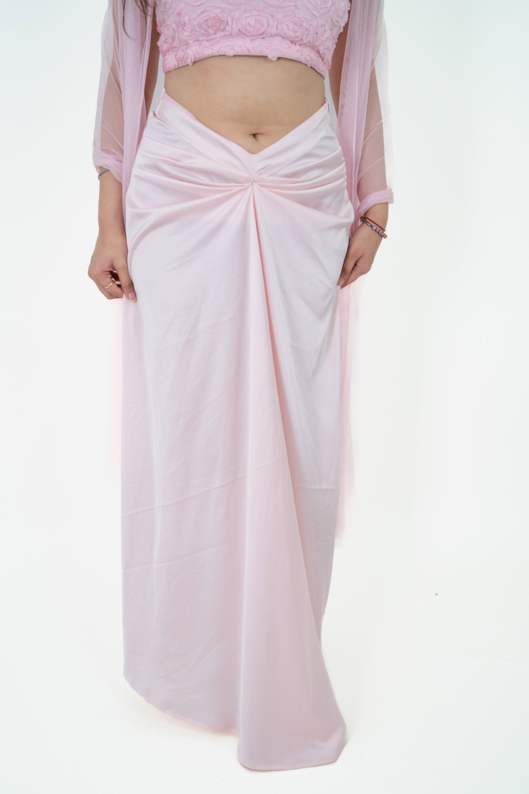 Adaa Pink Draped Skirt