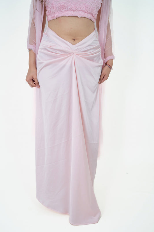 Adaa Pink Draped Skirt