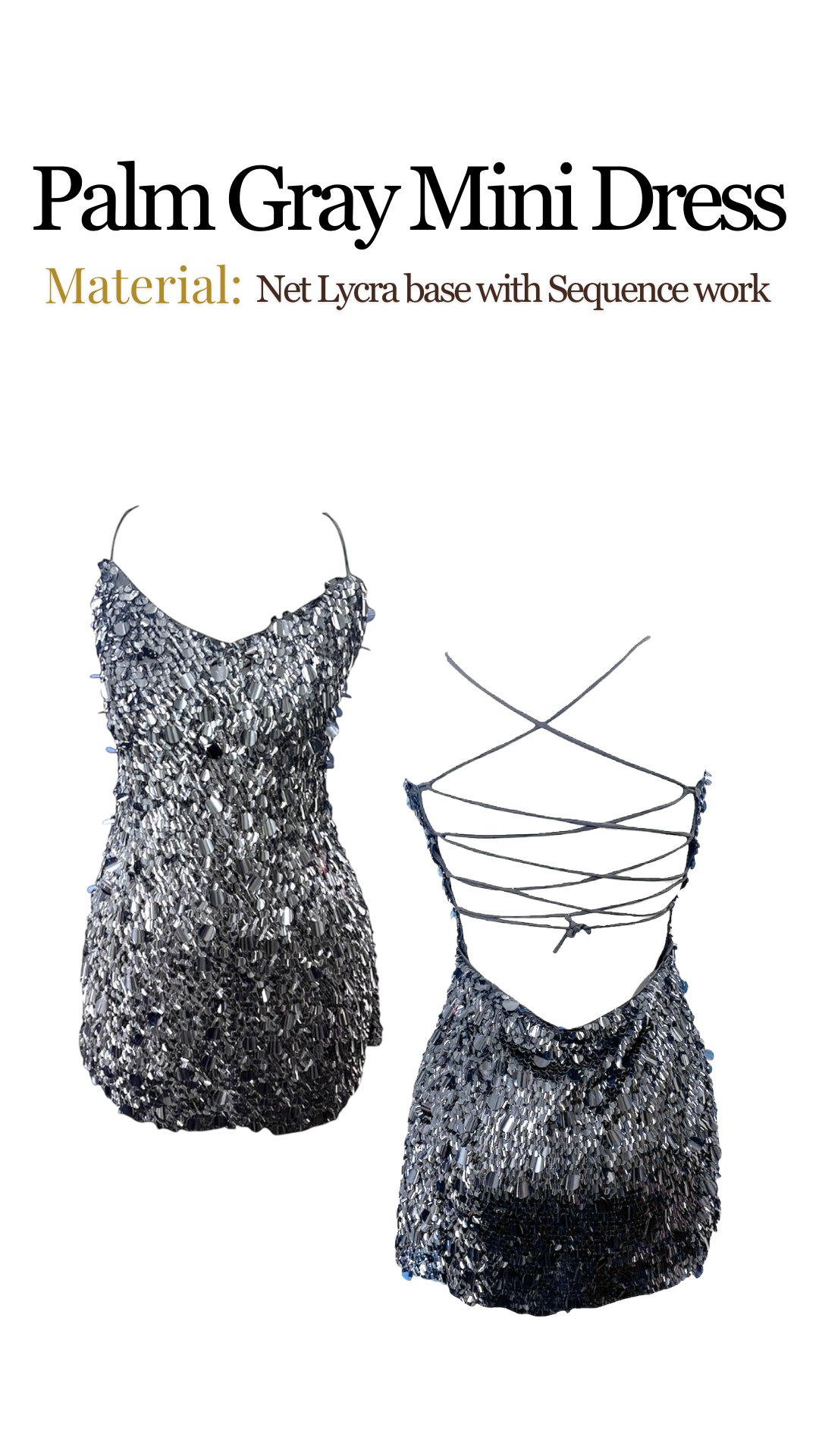 Palm Gray Mini Dress
