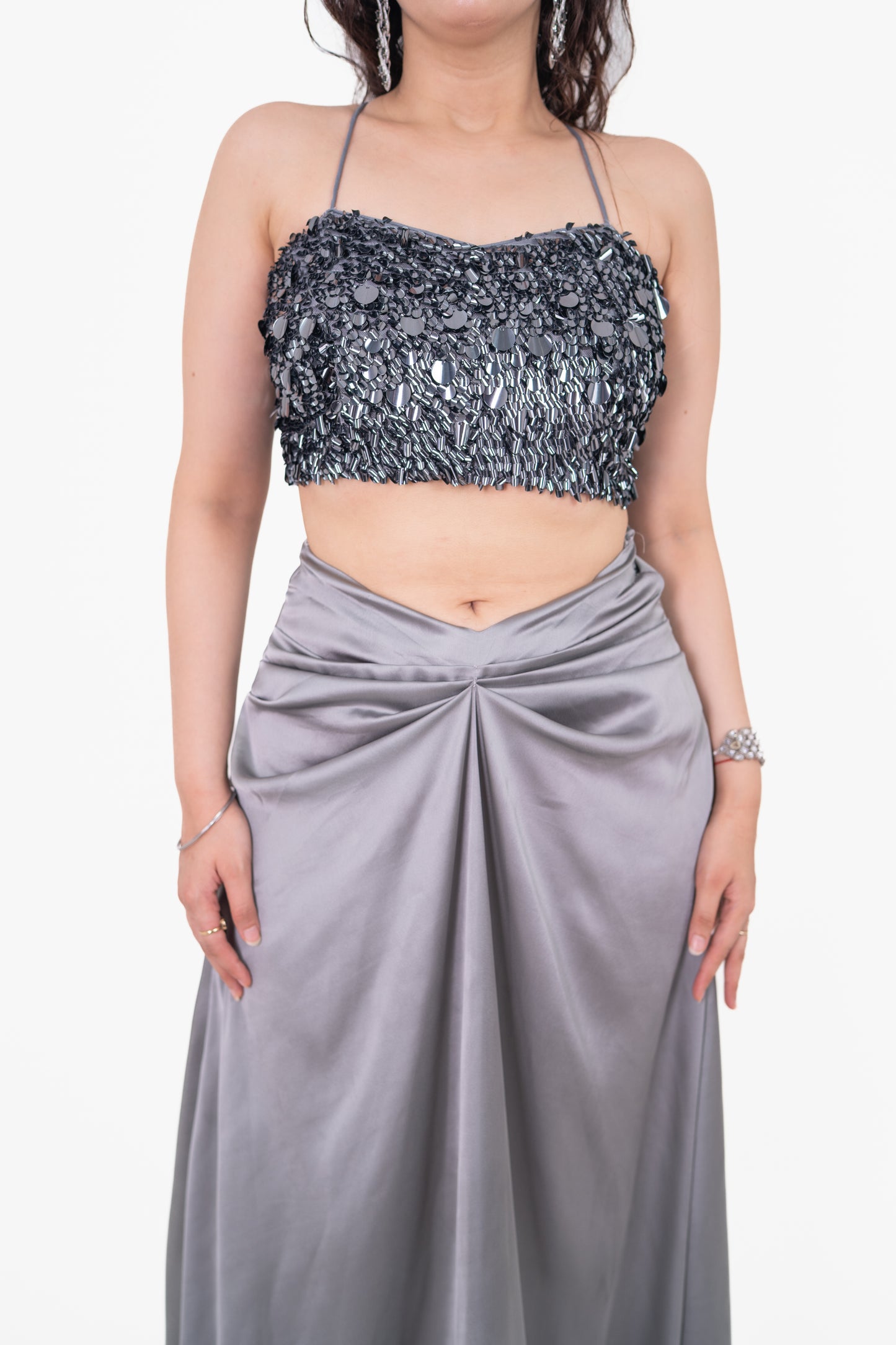 Sitara Ash Gray Sequence Blouse