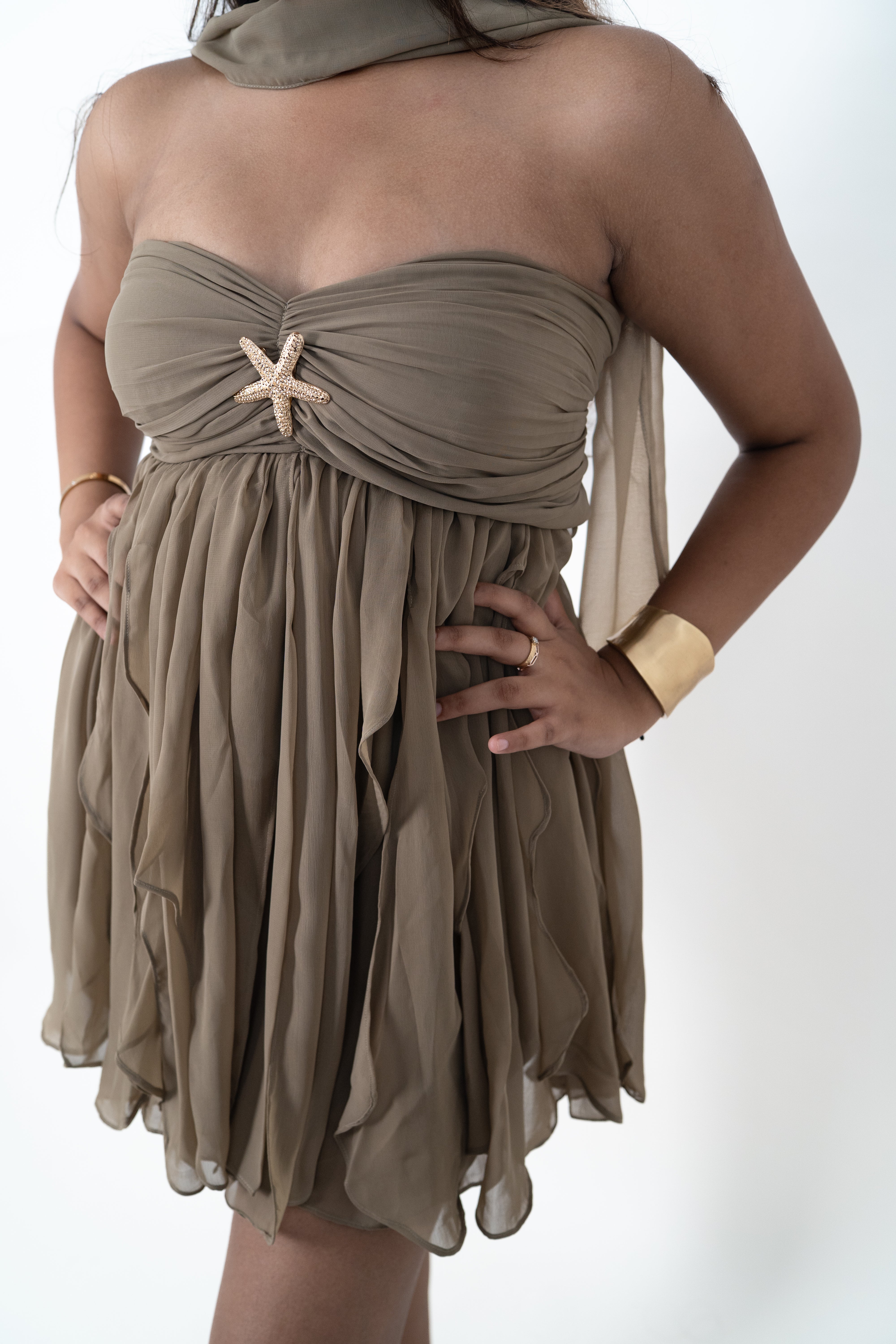 Starfish Khaki Mini Dress