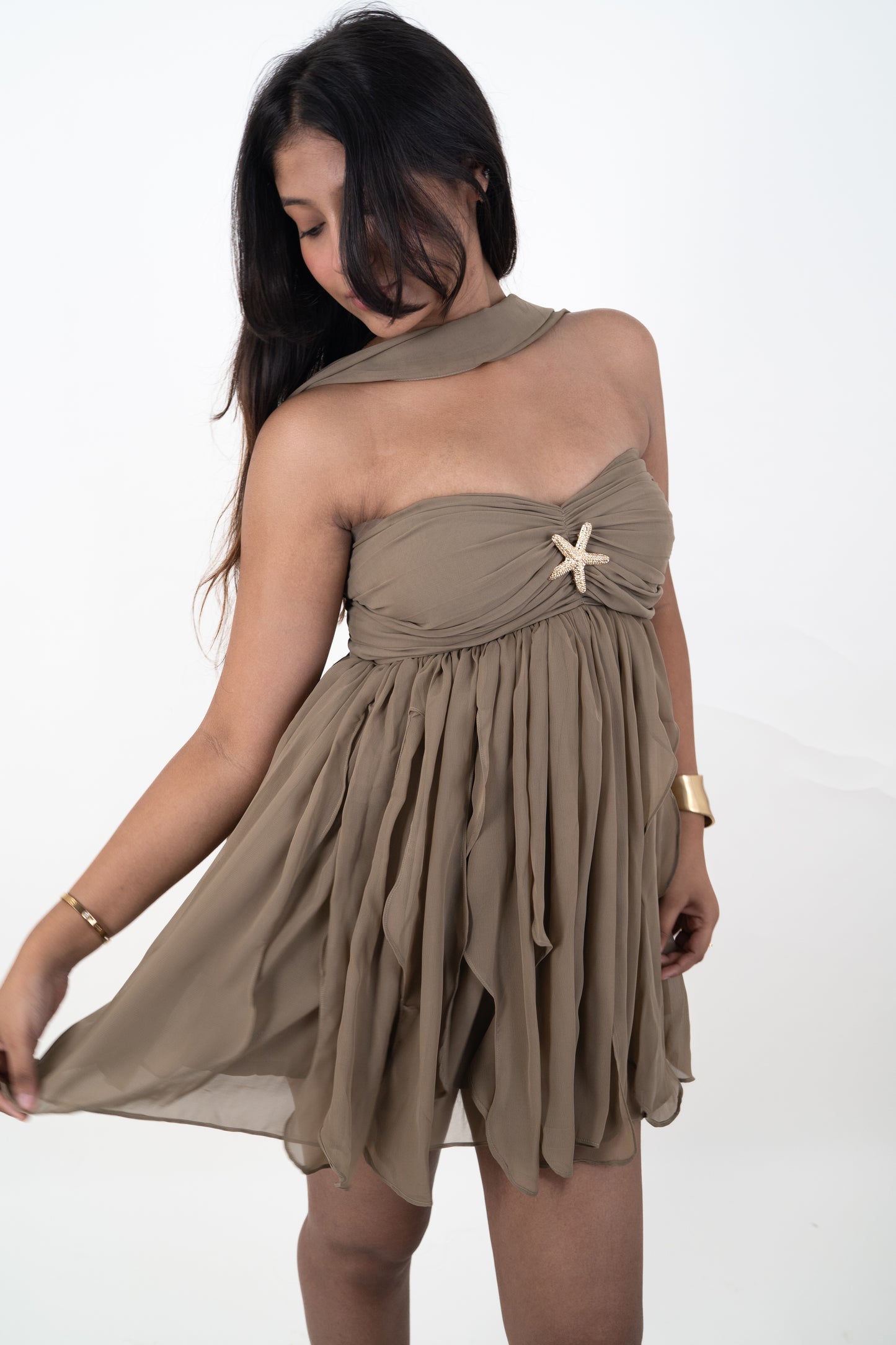 Starfish Khaki Mini Dress