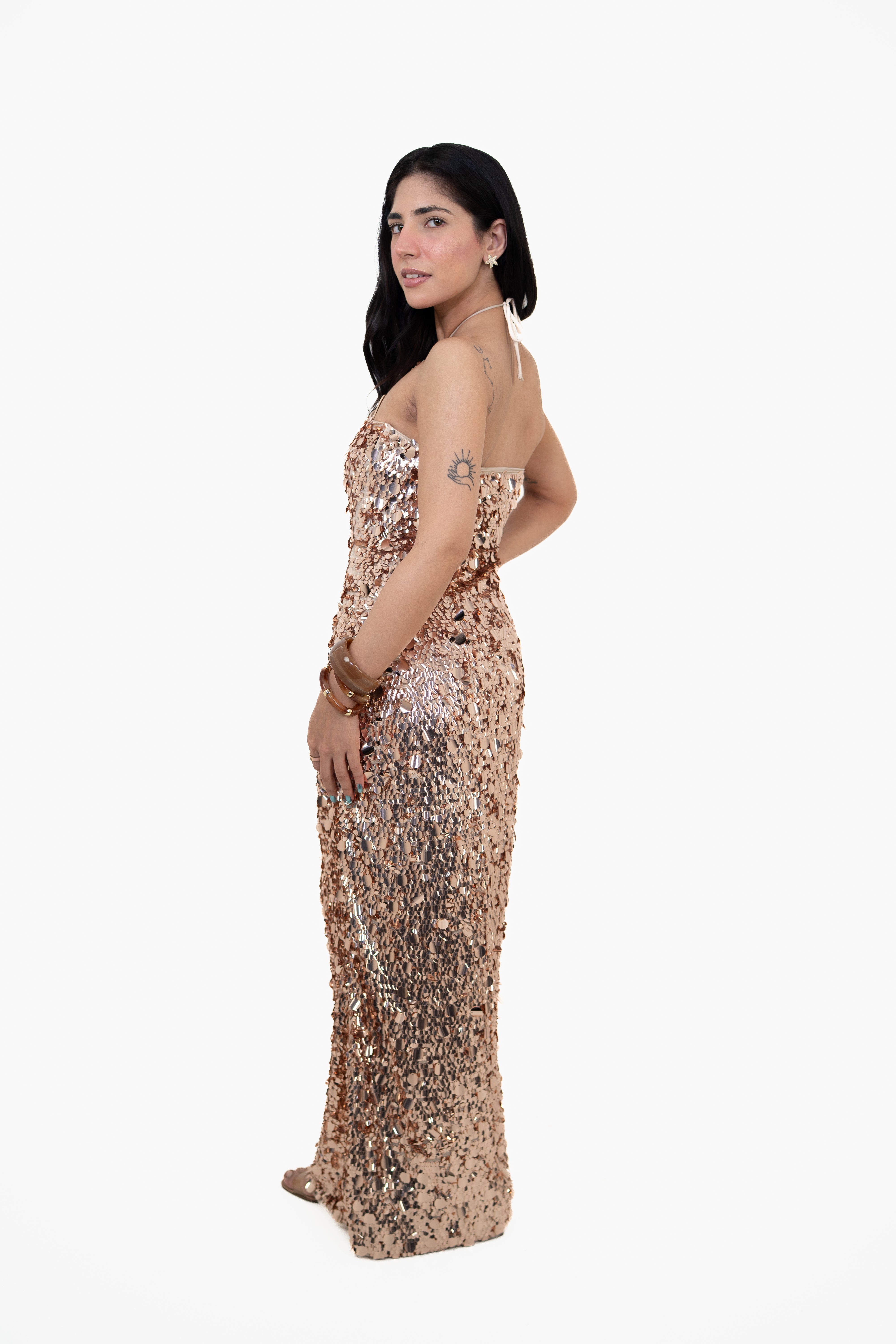 Sundown Shimmer Rose Gold Maxi