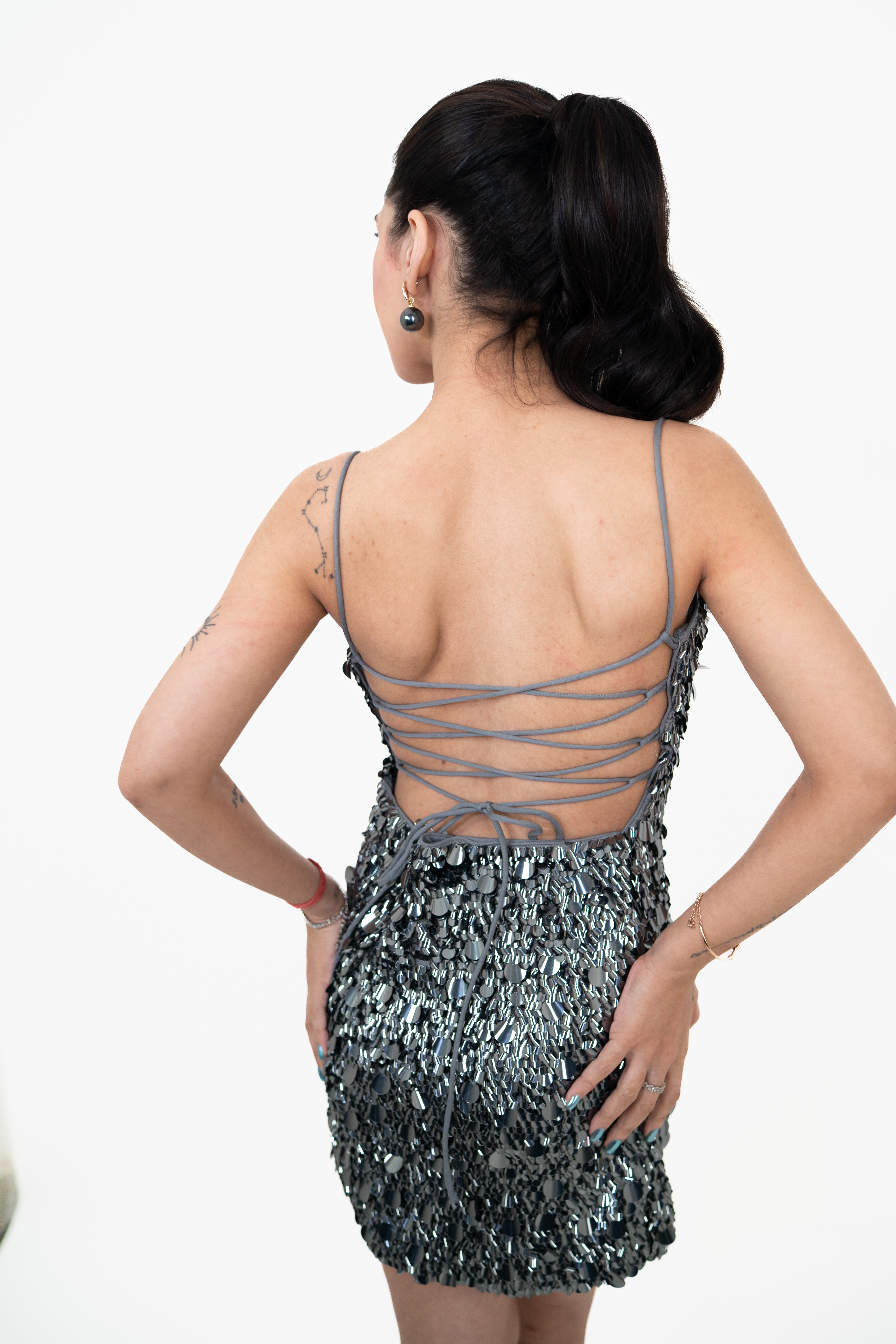 Palm Gray Mini Dress