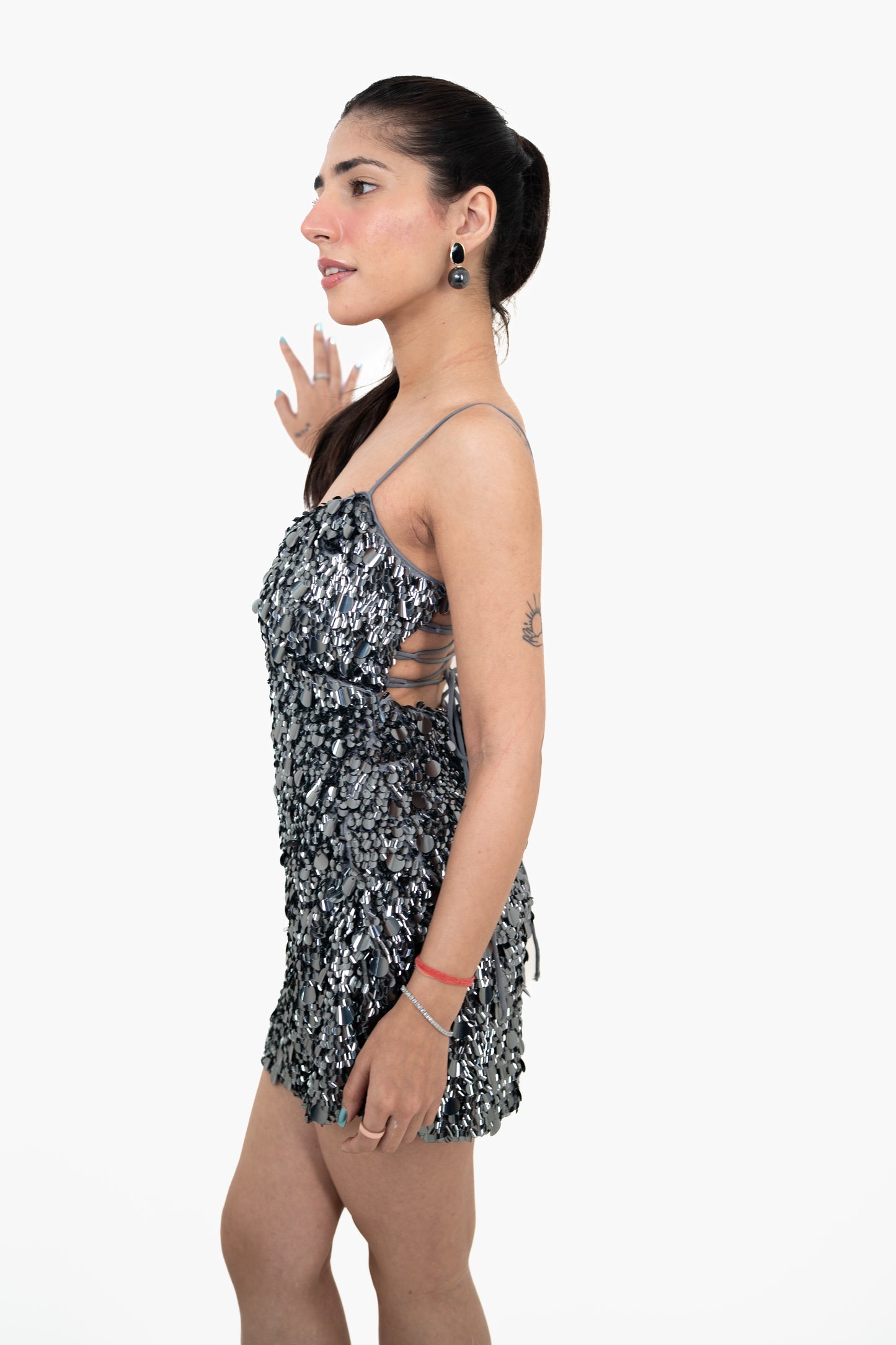 Palm Gray Mini Dress