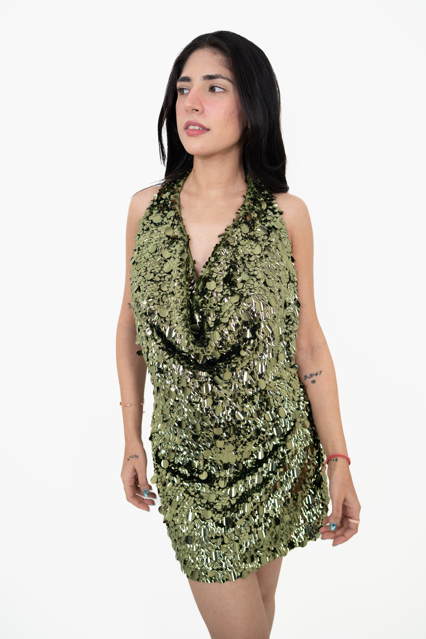 Drip Drape Gray Mini Dress