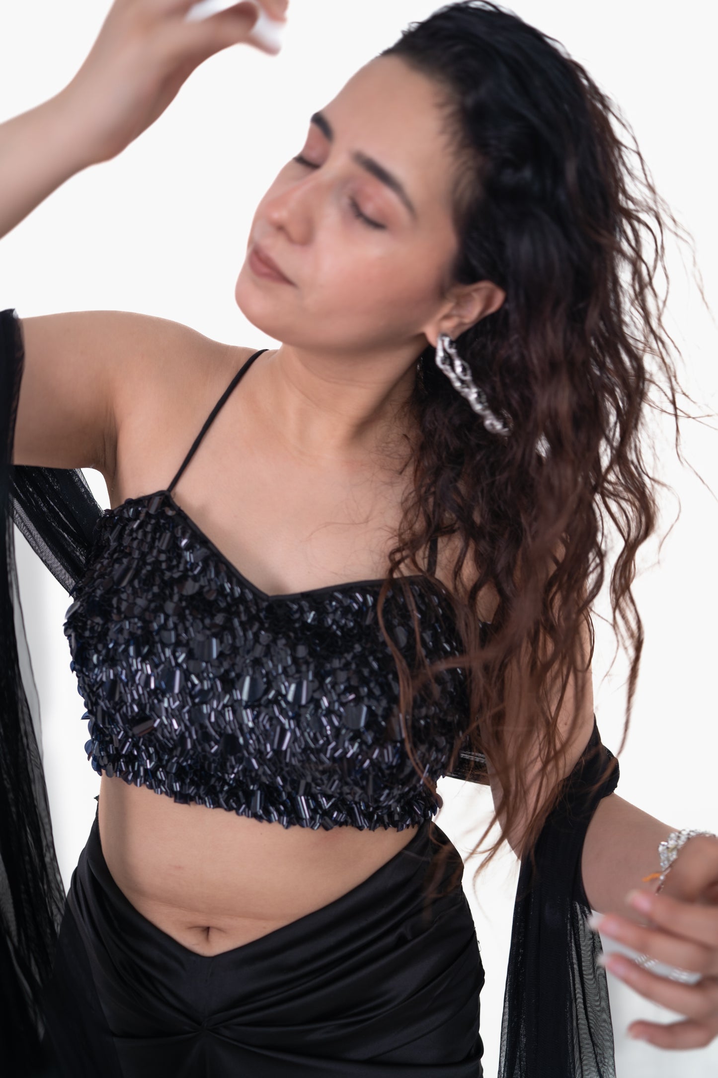 Sitara Black Sequence Blouse