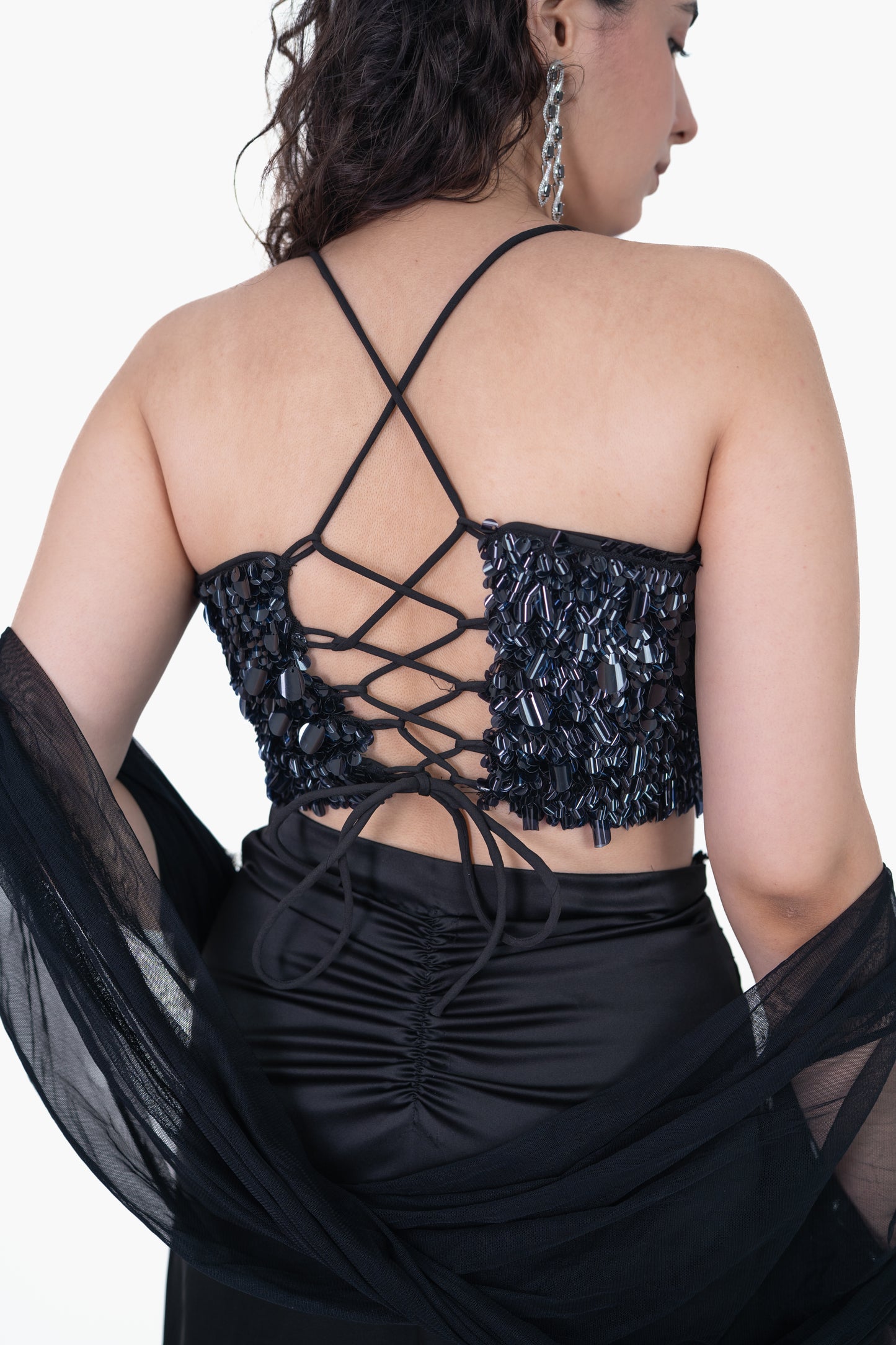 Sitara Black Sequence Blouse