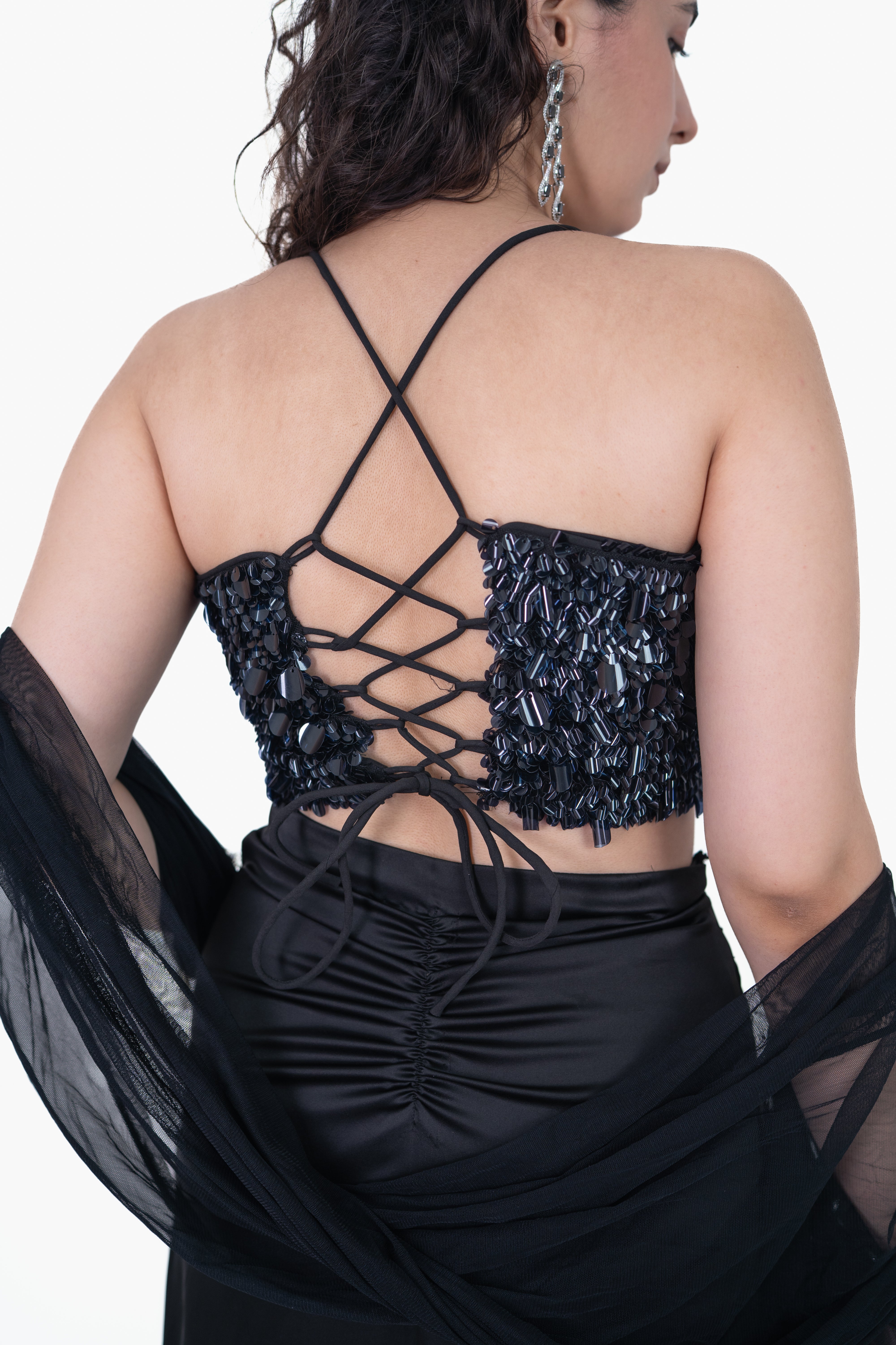Sitara Black Sequence Blouse