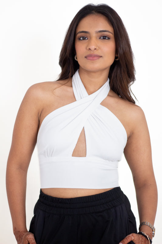 Vanilla Ribbed Halter Top