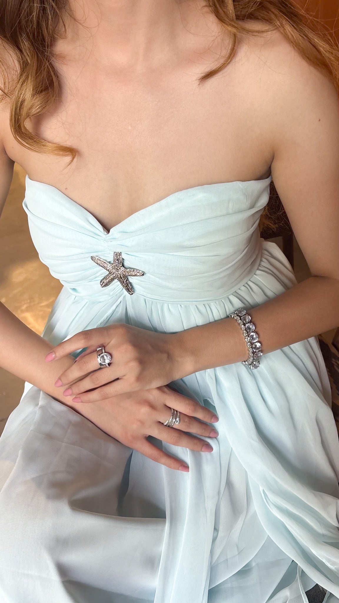 Ice Blue Mimosa Maxi