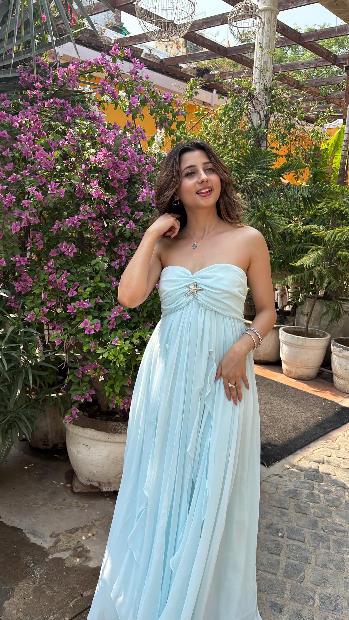 Ice Blue Mimosa Maxi