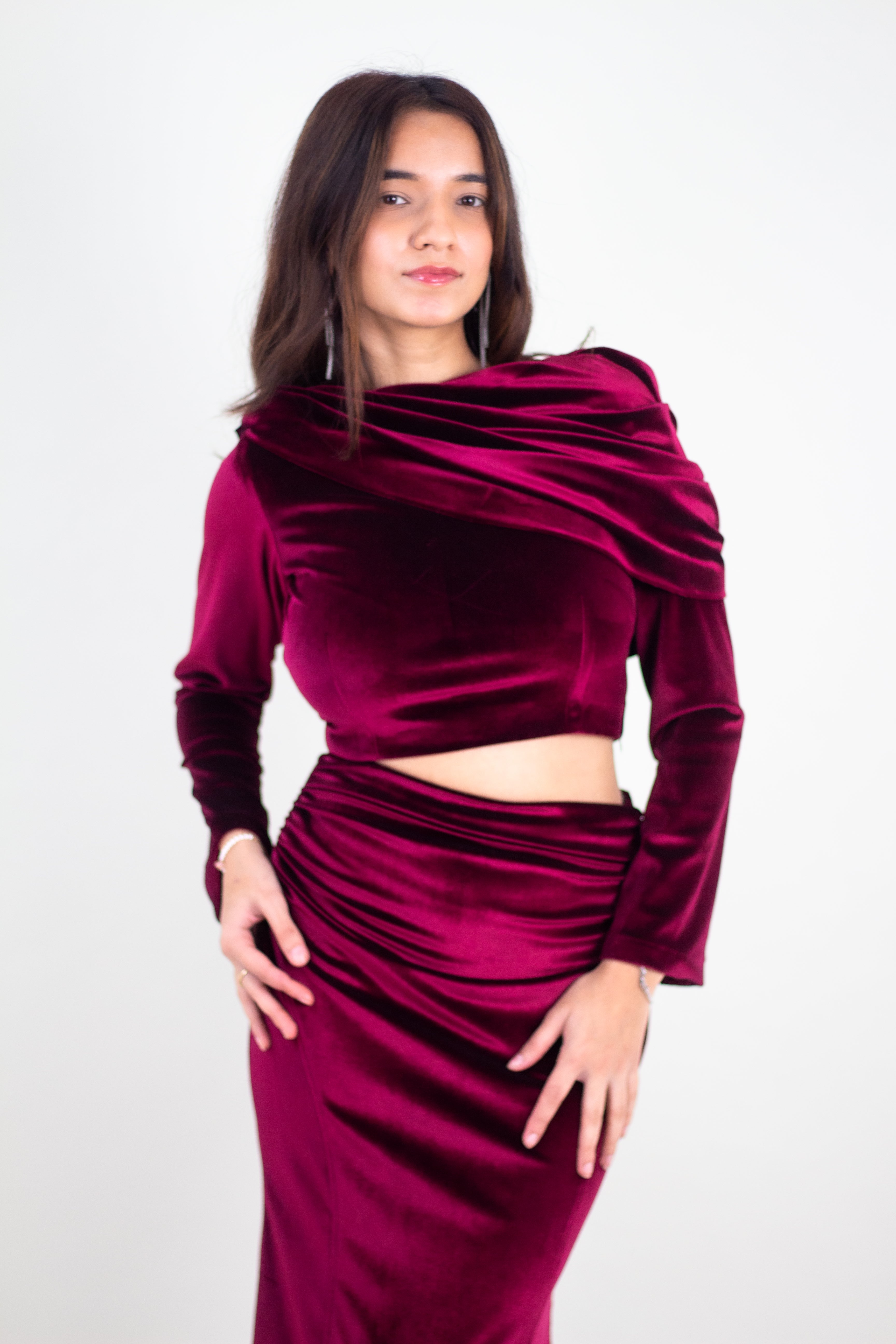 Velvet Mocha Draped Top