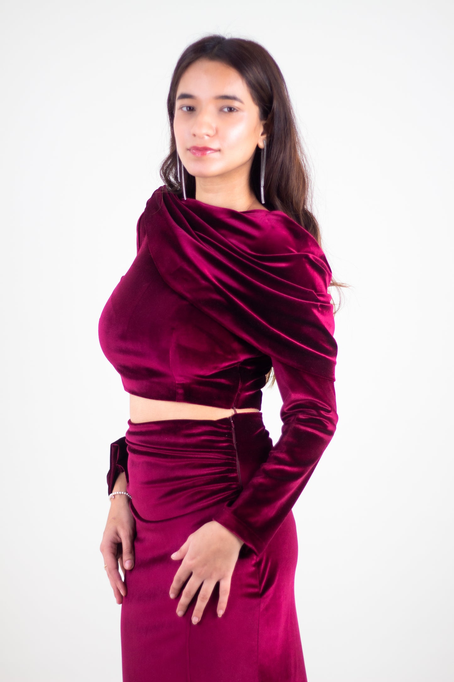 Velvet Blush Draped Top