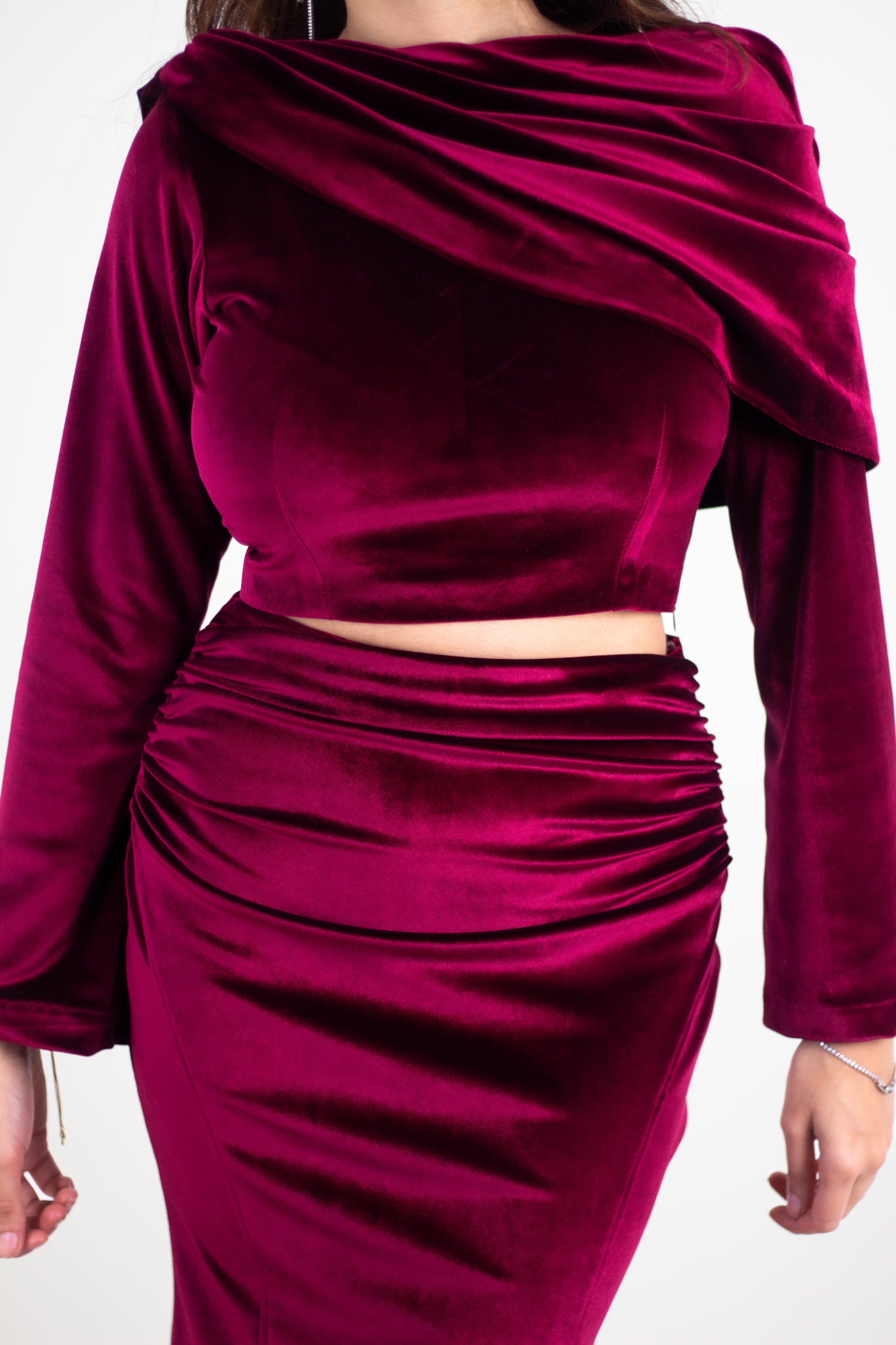 Velvet Mocha Draped Top