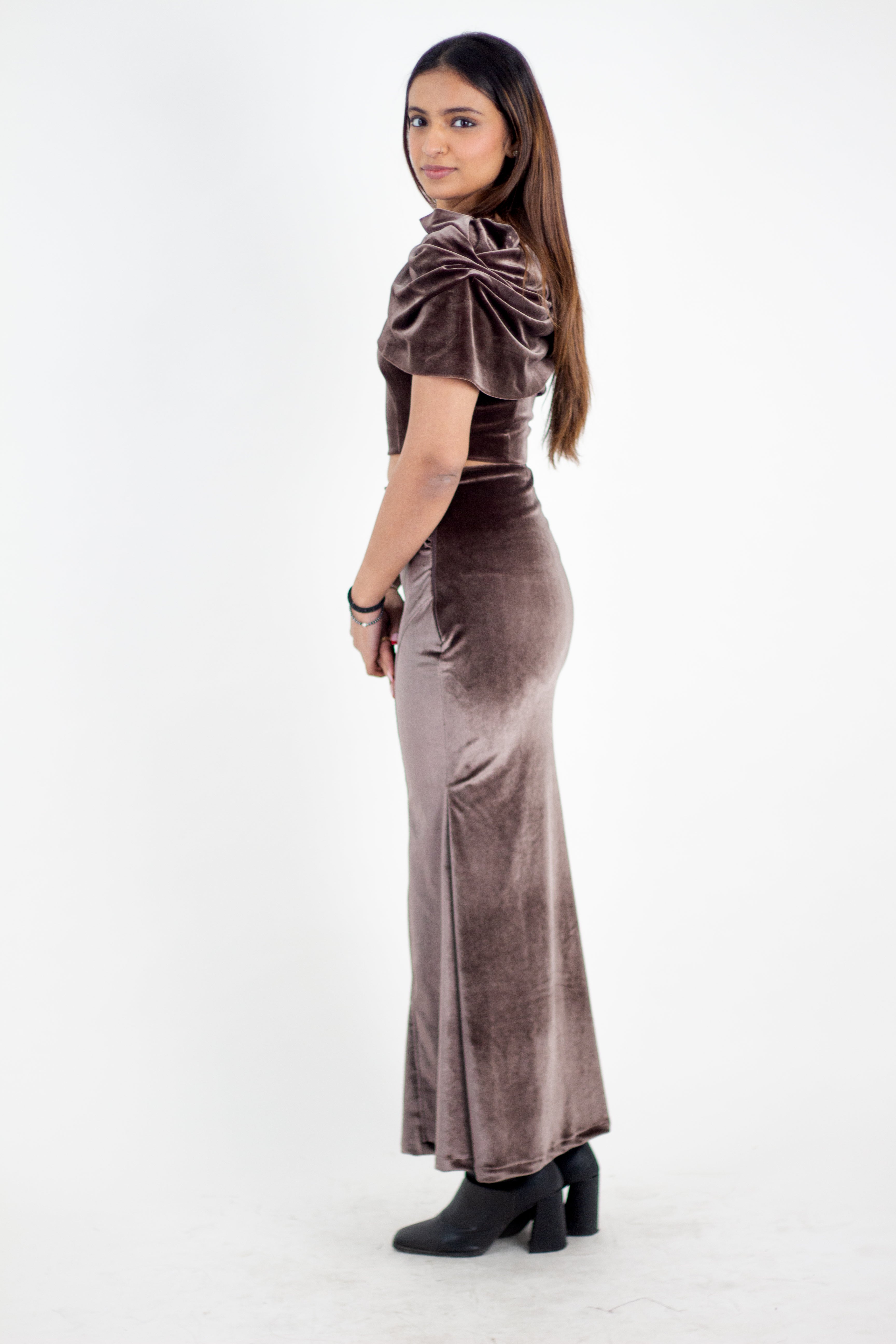 Velvet Mocha Maxi Skirt