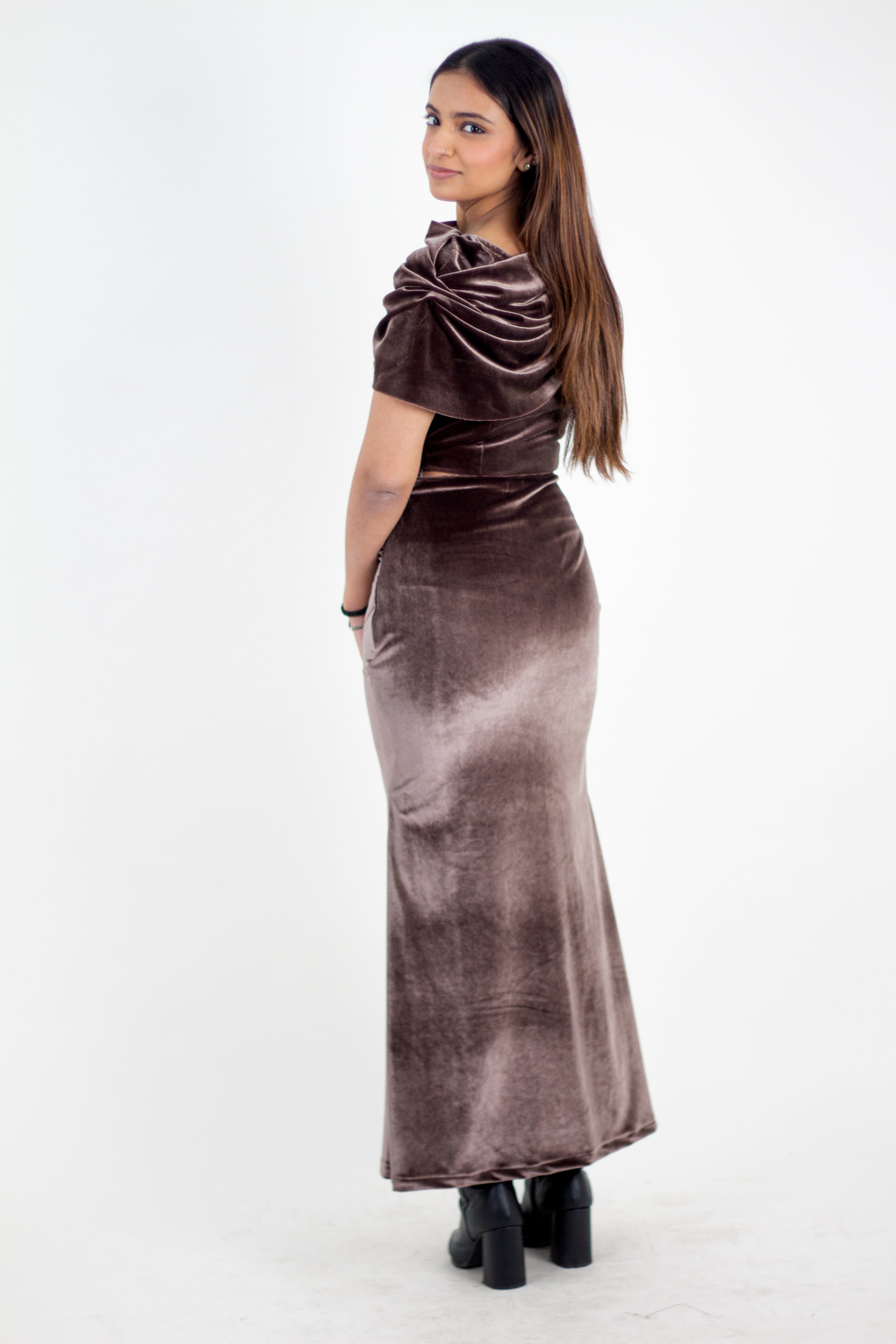 Velvet Mocha Maxi Skirt