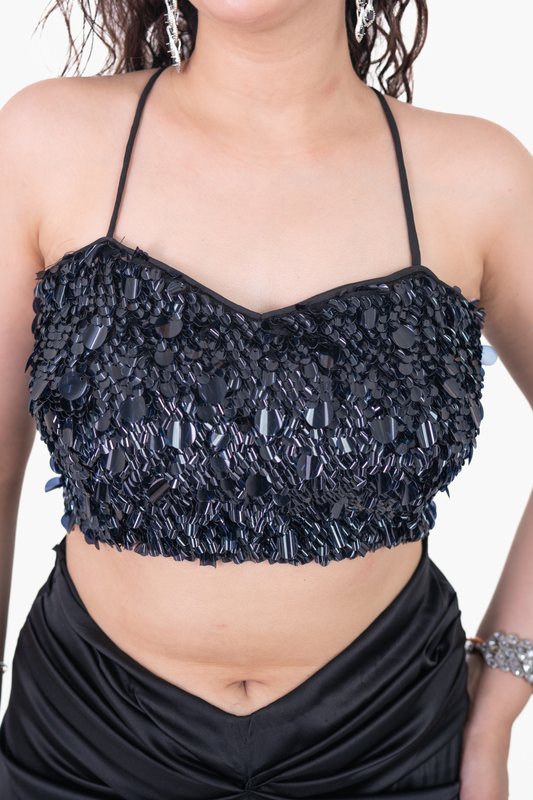 Sitara Black Sequence Blouse