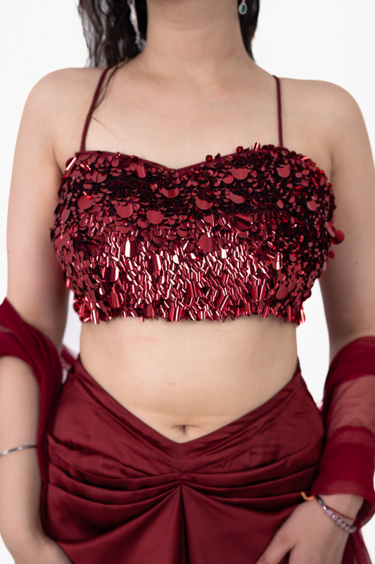 Sitara Red Sequence Blouse